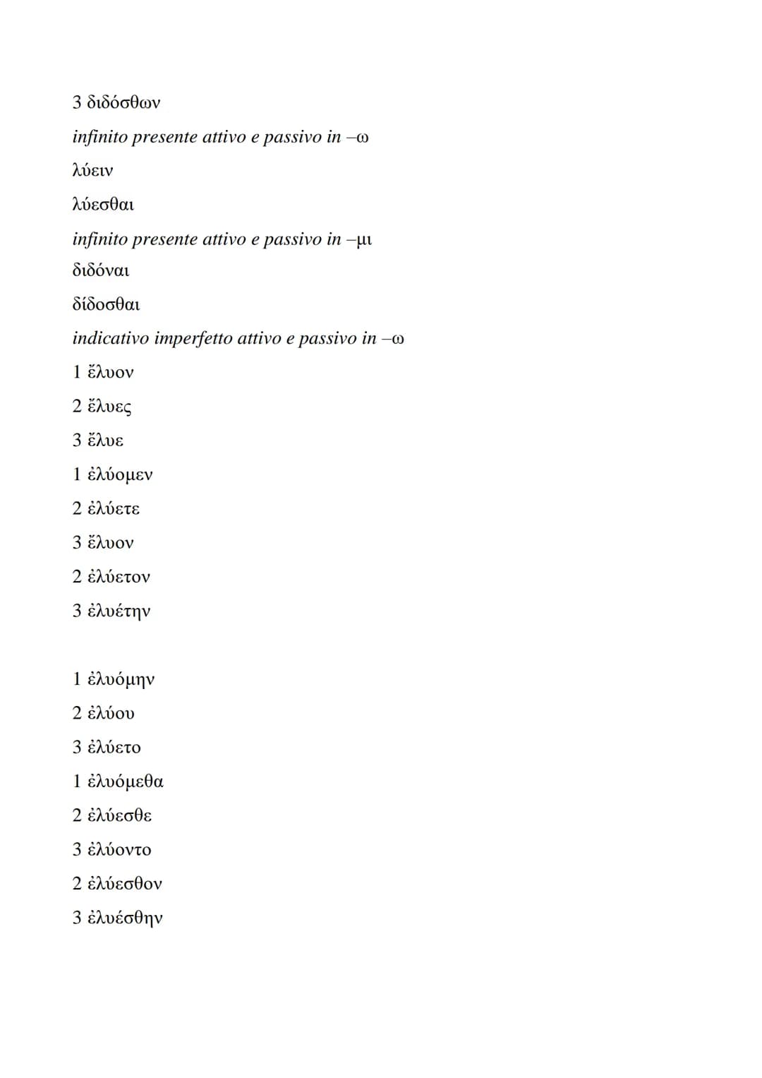 # Grammatica greca
I COMPLEMENTI
stato in luogo → ἐν + dativo / dativo semplice
* sopra → ἐπί + genitivo o dativo
* presso – παρά + d