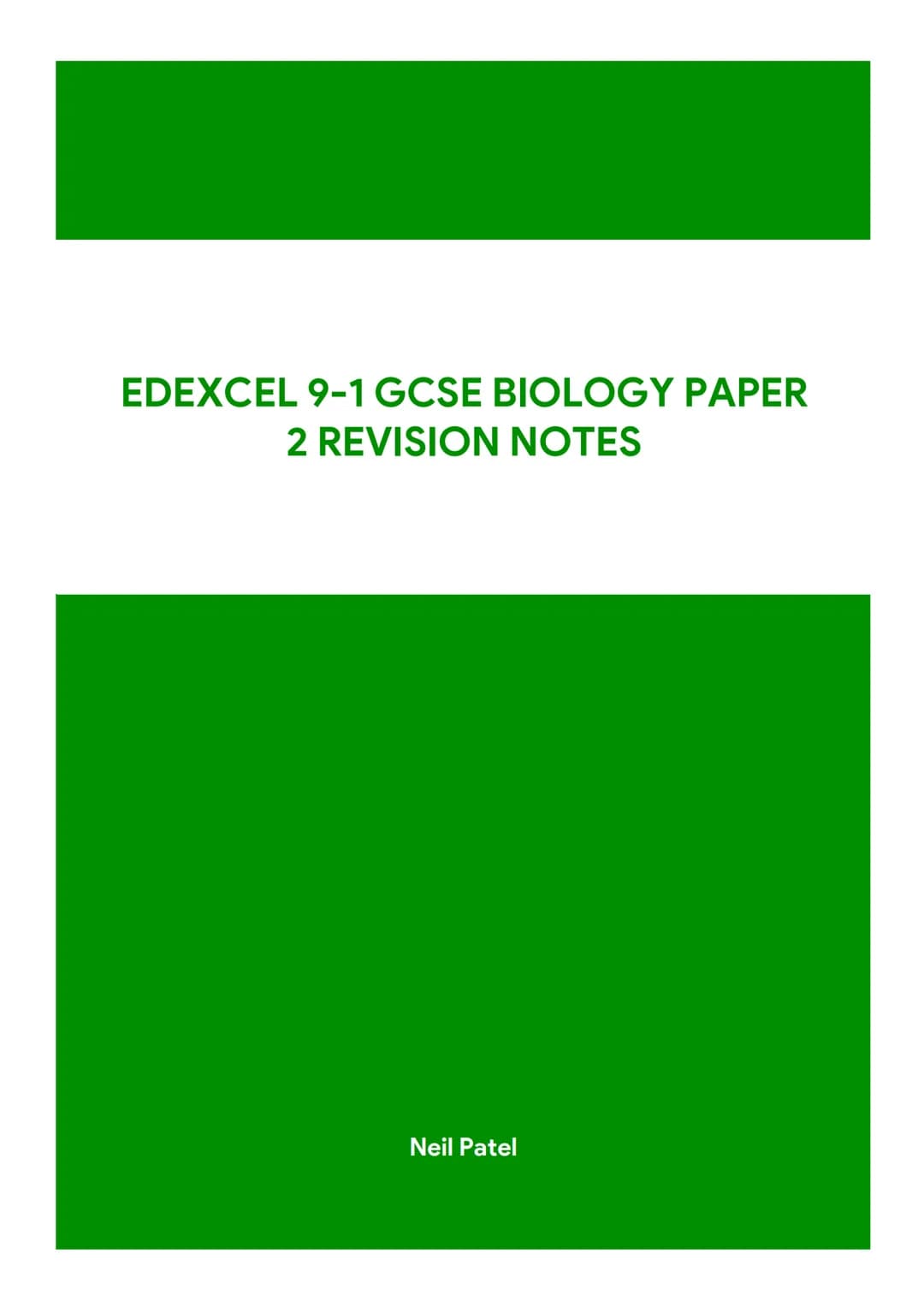 EDEXCEL 9-1 GCSE BIOLOGY PAPER
2 REVISION NOTES
Neil Patel GCSE Biology Paper 2
Key Concepts in Biology
Cells
* Criteria-
Movement