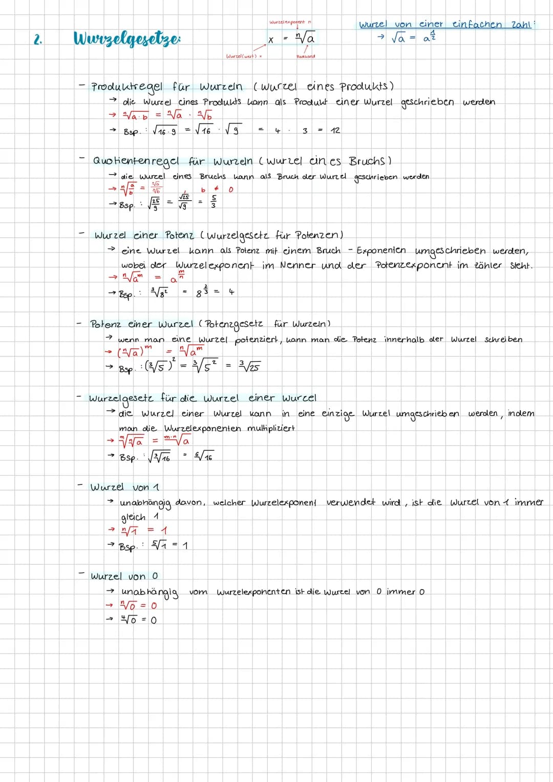 # Lernzettel Mathe
1. Potenzgesetze
b
- Produktregel (Multiplikation von Potenzen mit gleicher Basis)
→ wenn man zwei Potenzen mit