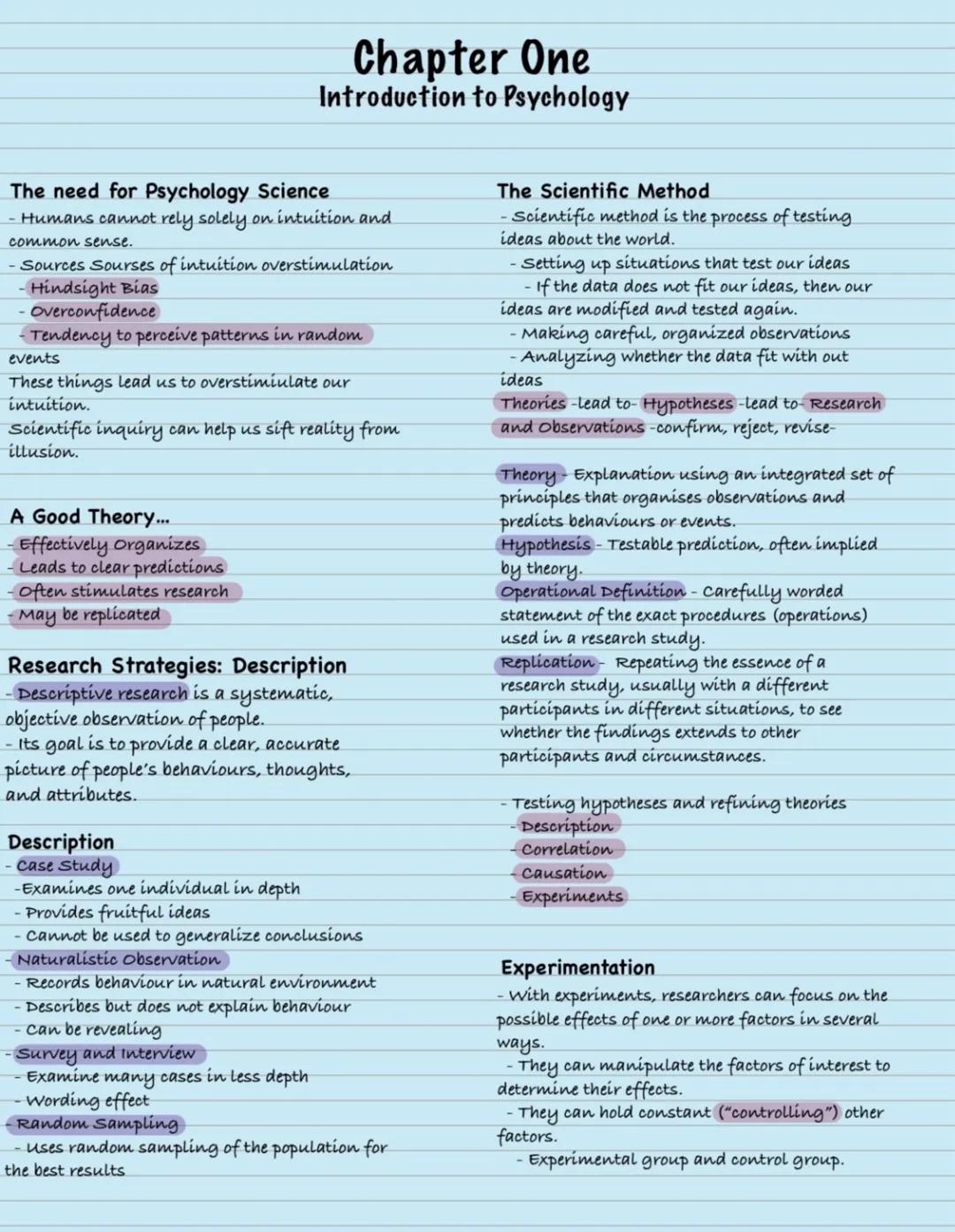 Chapter One
Introduction to Psychology
The need for Psychology Science
- Humans cannot rely solely on intuition and
common sense.
-Sources S