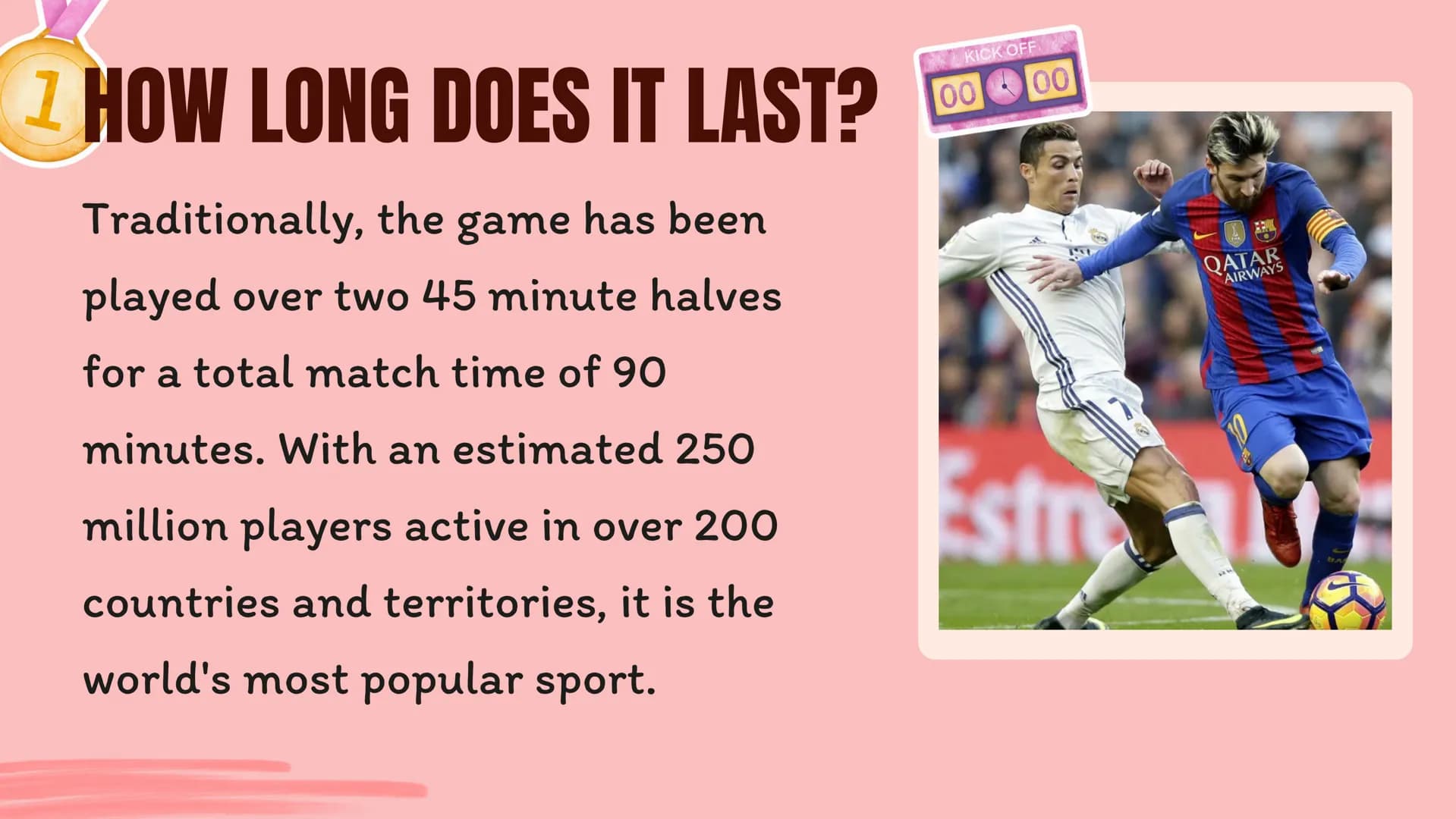 SOCCER # AGENDA
WHAT IS SOCCER?
WHAT IS ITS OBJECTIVE?
HOW LONG DOES IT LAST?
COMPARISONS
وللل # WHAT IS SOCCER?
Soccer is a team spor