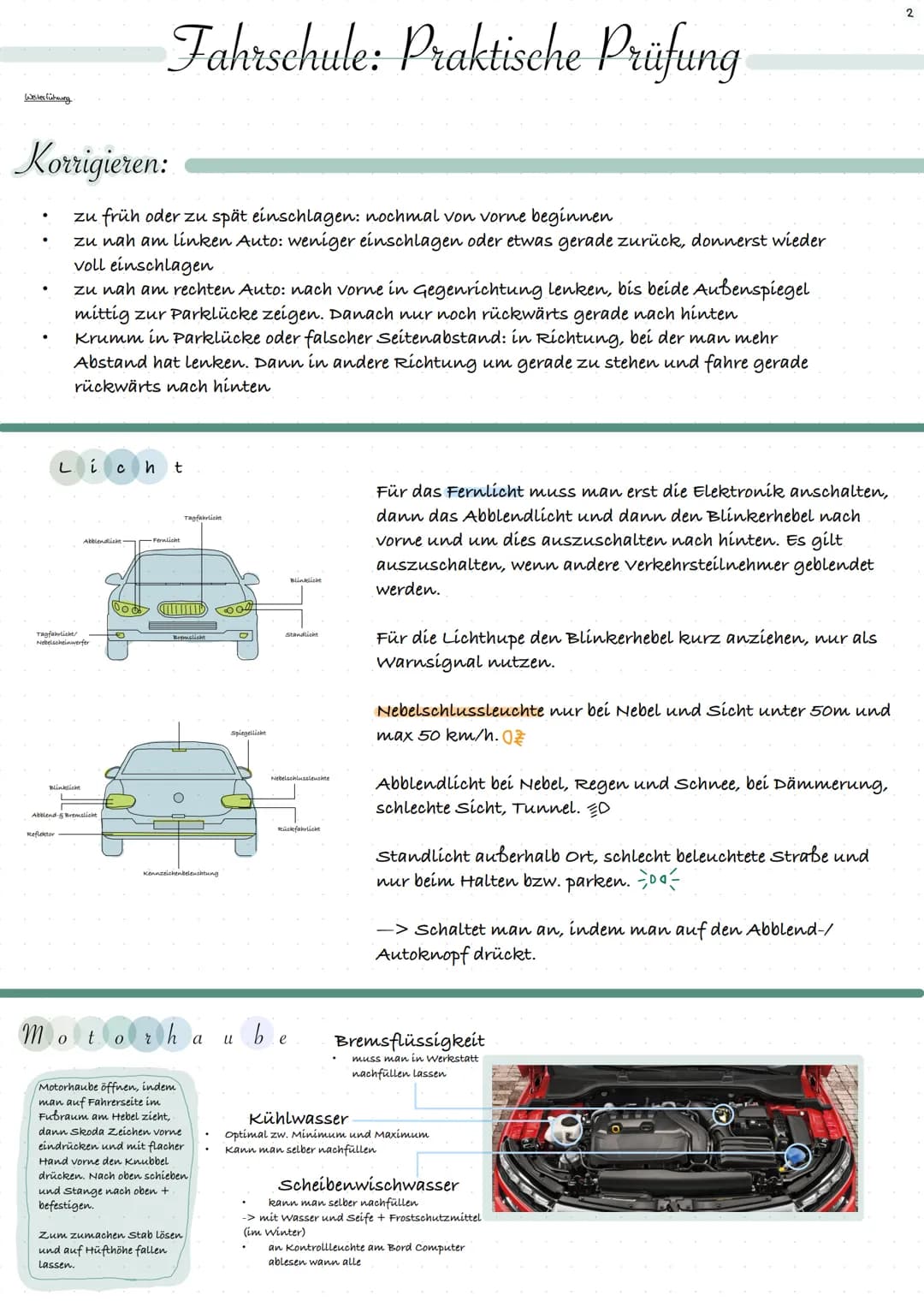 # Fahrschule: Praktische Prüfung
Par
ke
n
Rückwärtsseitlich rechts
1. Rund-um-Blick> Blinker setzen zum Anhalten
2. Parallel zum vorderen