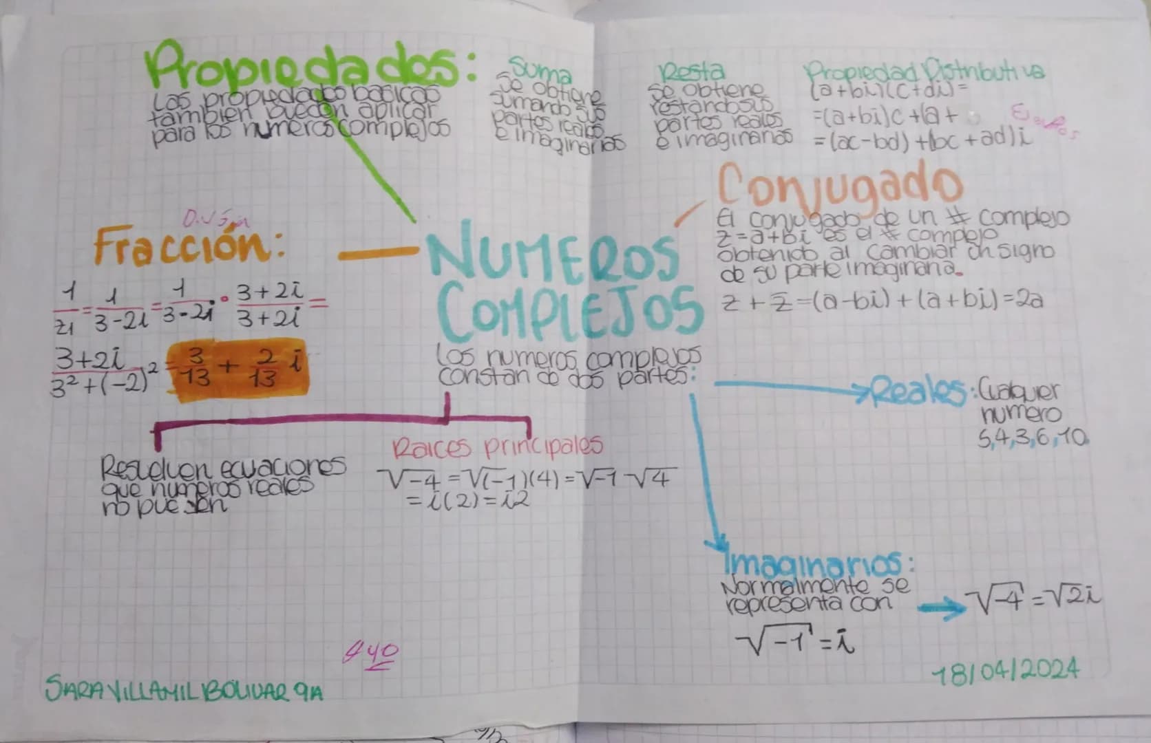 Propiedades:
Las propiedades basicos
tambien pueden aplicar
para los numeros complejos
Suma
Se obtiene
sumando sus
partes reales
e imaginar