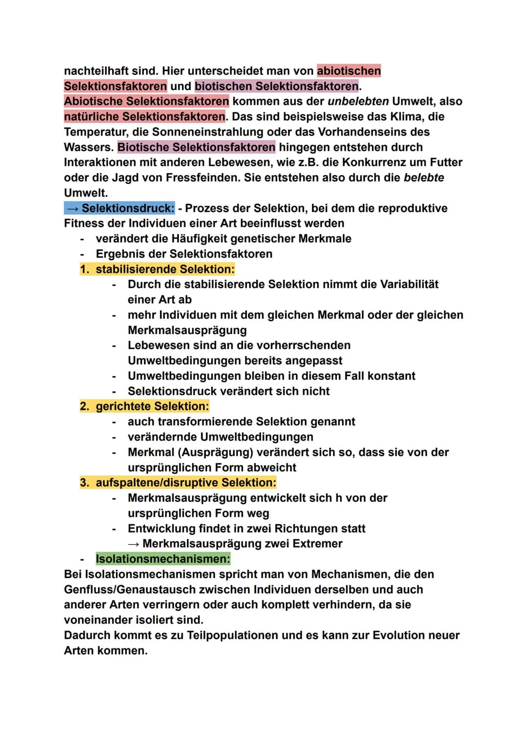 # Biologie - Evolution
## 1. Evolutionstheorien
- Jean Baptiste de Lamarck:
Laut Lamarck passen sich die Arten im Laufe der Zeit an ihre