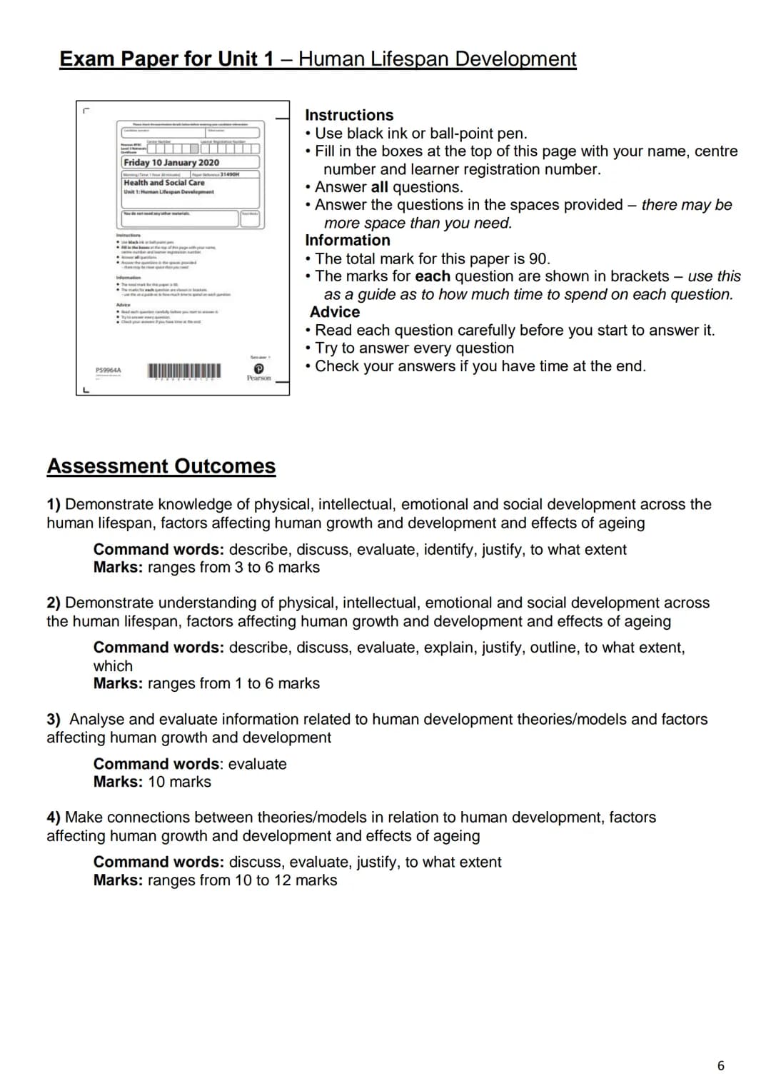 Health & Social Care
Revision Guidance
Units 1 & 2
Judor
Grange
ACADEMY
WORCESTER
0 CONTENTS PAGE
Course details
p.2
Exam dates
p.2
Textboo