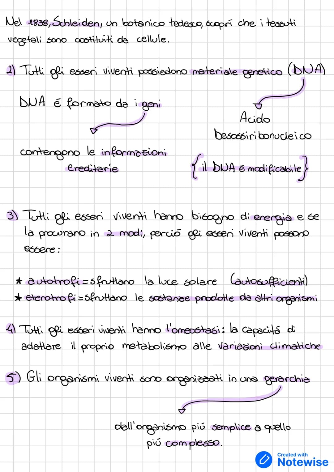 # BIOLOGIA
La biologia é la scienza che studia gli esseri viventi.
Gli esseri viventi condividono & caratteristiche:
1) tutti gli esseri