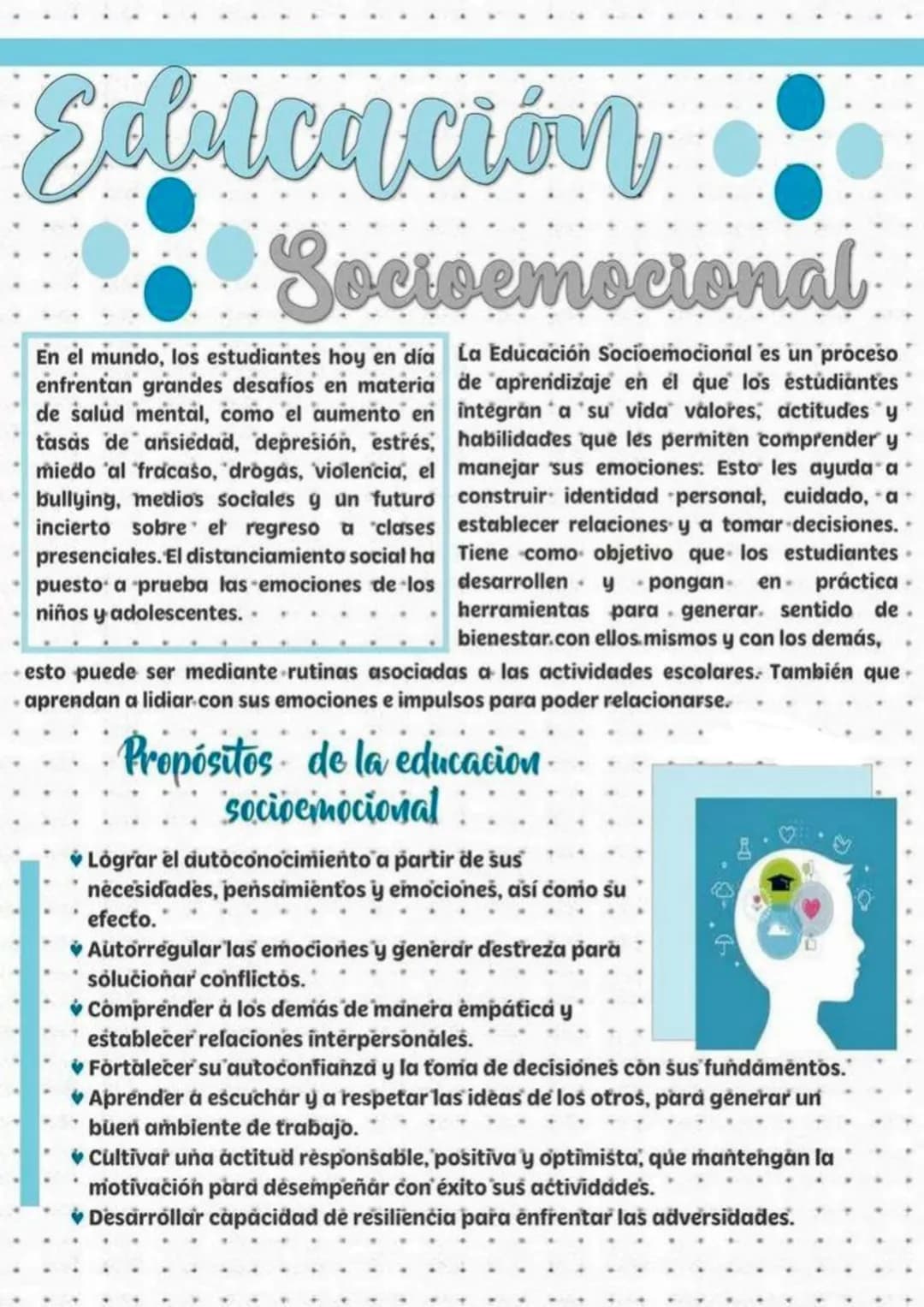 # Educación:
# Socioemocional
En el mundo, los estudiantes hoy en día La Educación Socioemocional es un proceso
enfrentan grandes desafíos