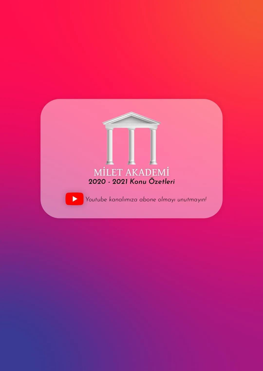 MİLET AKADEMİ
2020 - 2021 Konu Özetleri
Youtube kanalımıza abone olmayı unutmayın! # MILET AKADEMI
## BİYOLOJİ
### KONU ÖZETİ # CANLILARIN O
