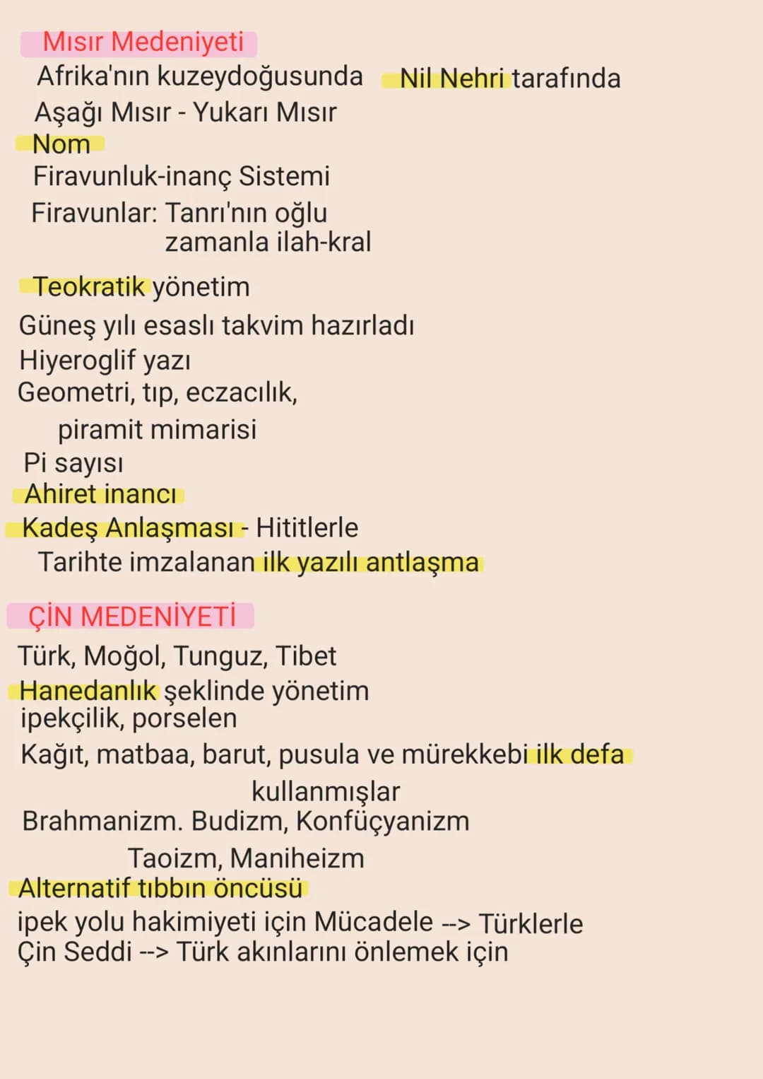 # Mısır Medeniyeti
Afrika'nın kuzeydoğusunda Nil Nehri tarafında
Aşağı Mısır - Yukarı Mısır
Nom
Firavunluk-inanç Sistemi
Firavunlar: Tanrı'n