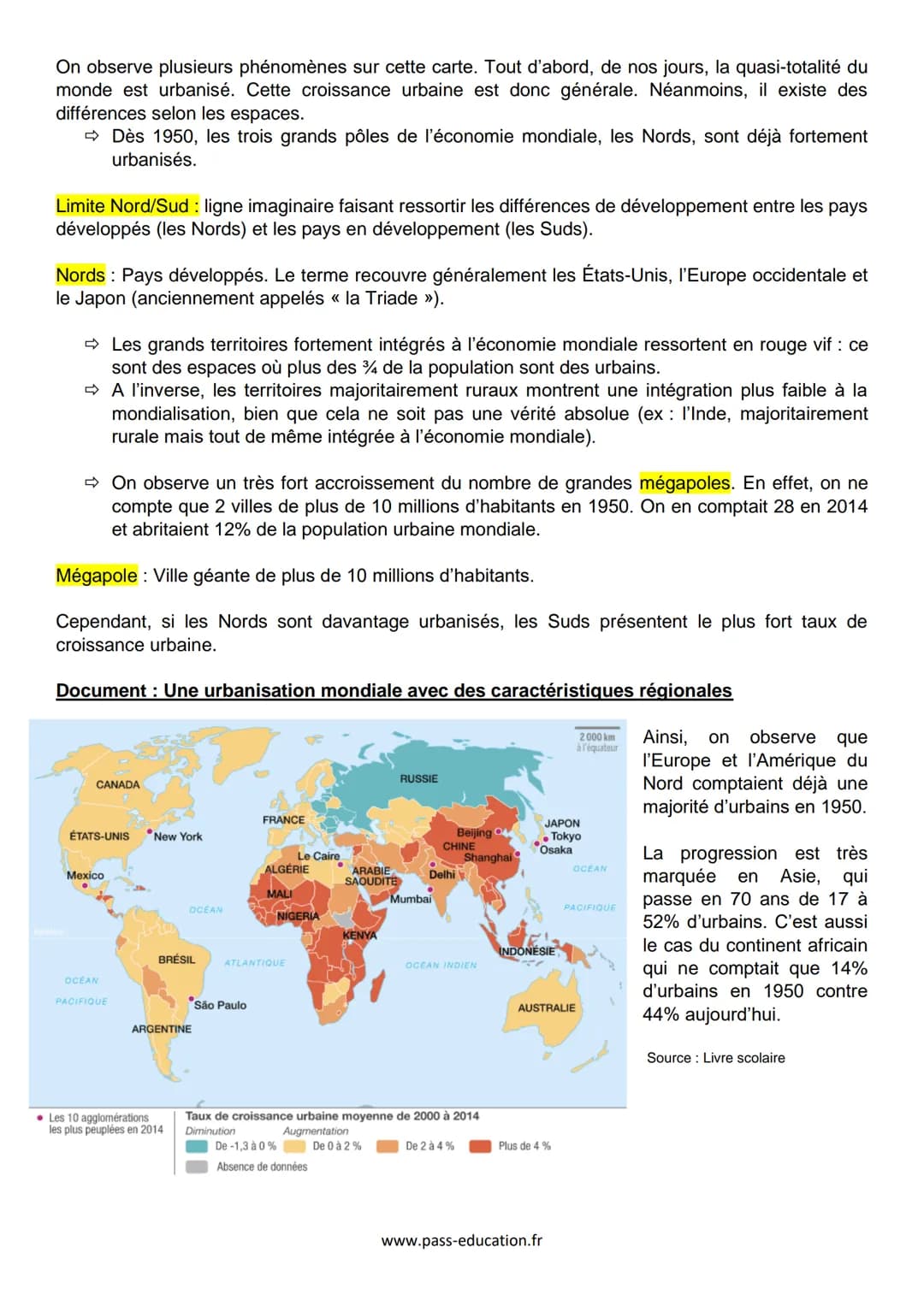 # Chapitre 1: Les espaces et les paysages de
l'urbanisation / Leçon
Problématique en quoi les différentes formes de l'urbanisation sont-ell