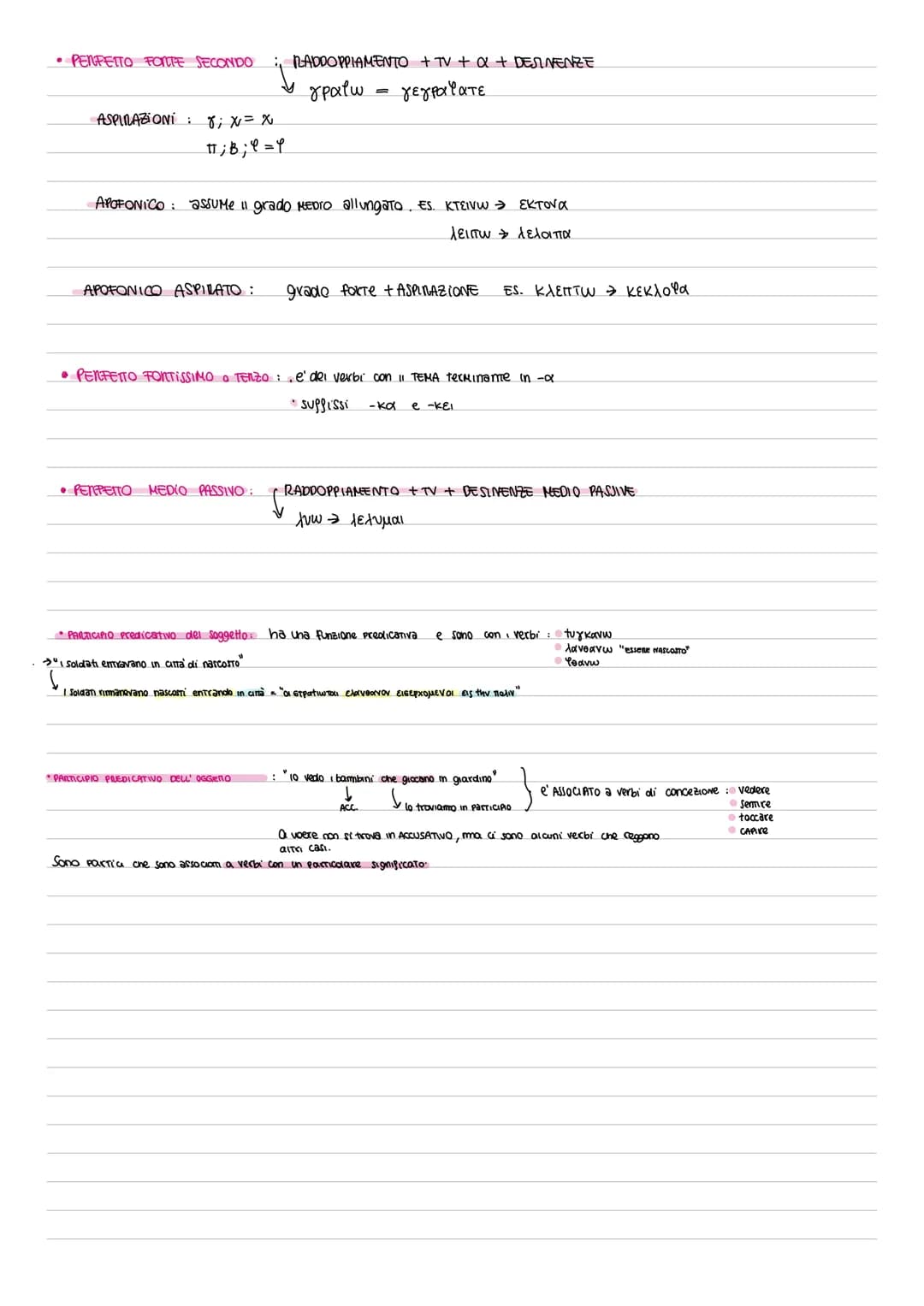 Preparazione all'interrogazione di greco
1) IL PRONOME
• PERSONALE:
εγώ συ
εμου σου
εμοι 60
εμε σε
ήμεις (ποι) υμεις (ναι)
ήμων υμων
ημιν