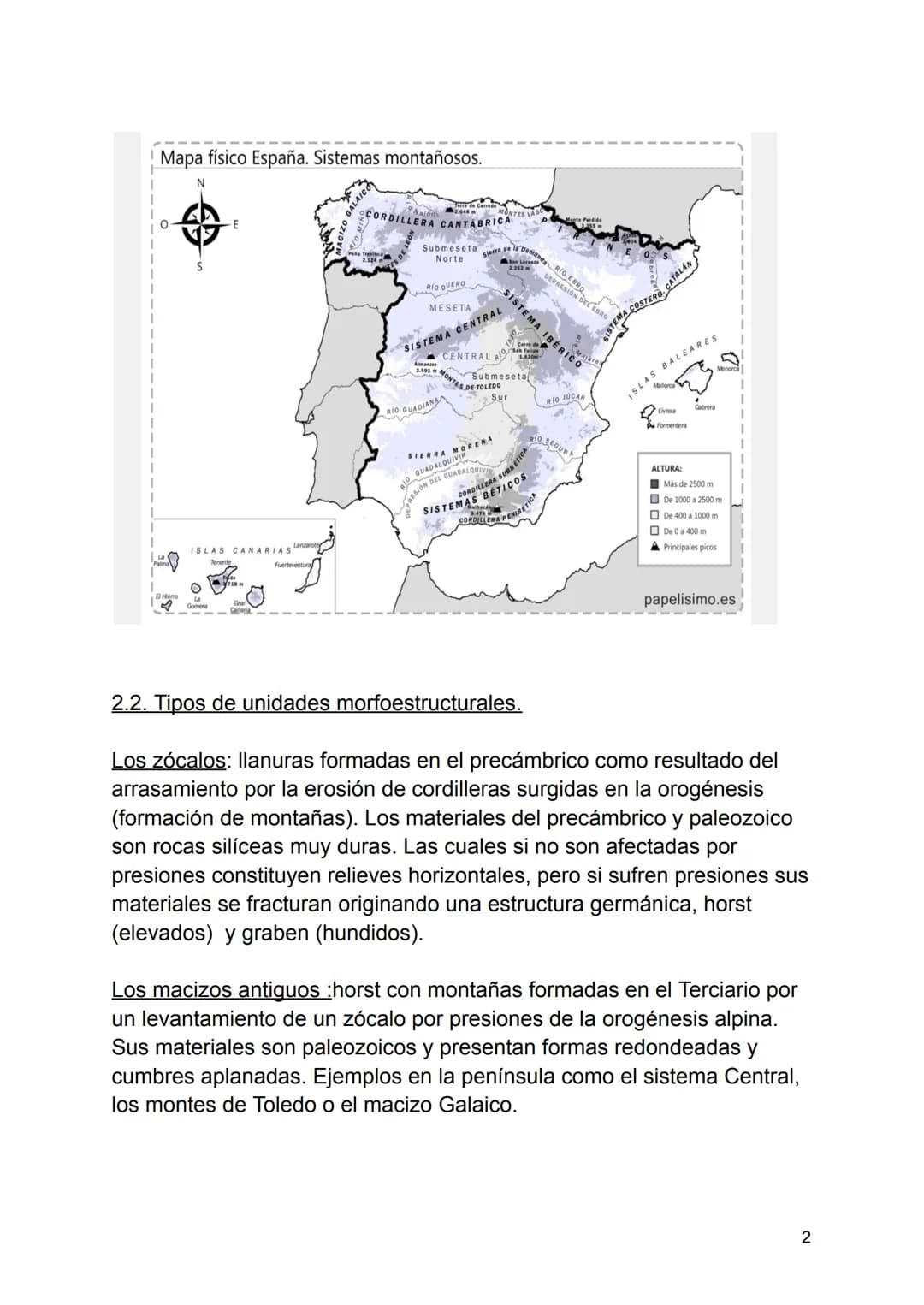 GEOGRAFÍA.
Tema 1: EL ESPACIO GEOGRÁFICO ESPAÑOL. LA DIVERSIDAD
GEOMORFOLÓGICA.
1. El espacio geográfico español.
España peninsular, los
