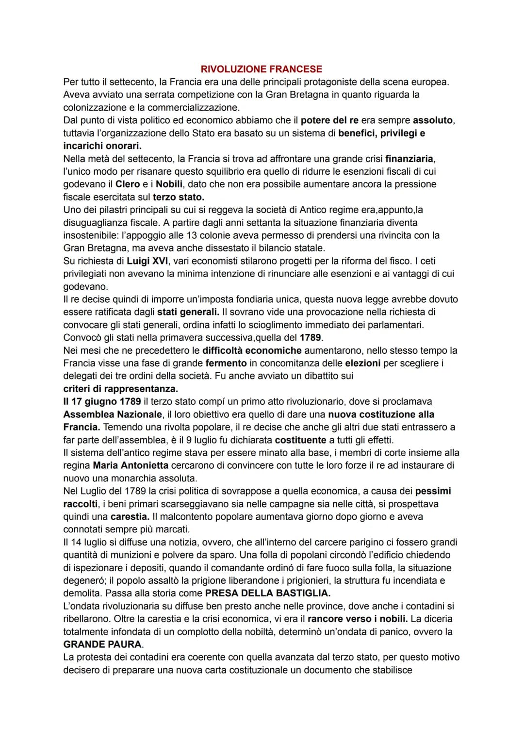 # RIVOLUZIONE FRANCESE
Per tutto il settecento, la Francia era una delle principali protagoniste della scena europea.
Aveva avviato una ser