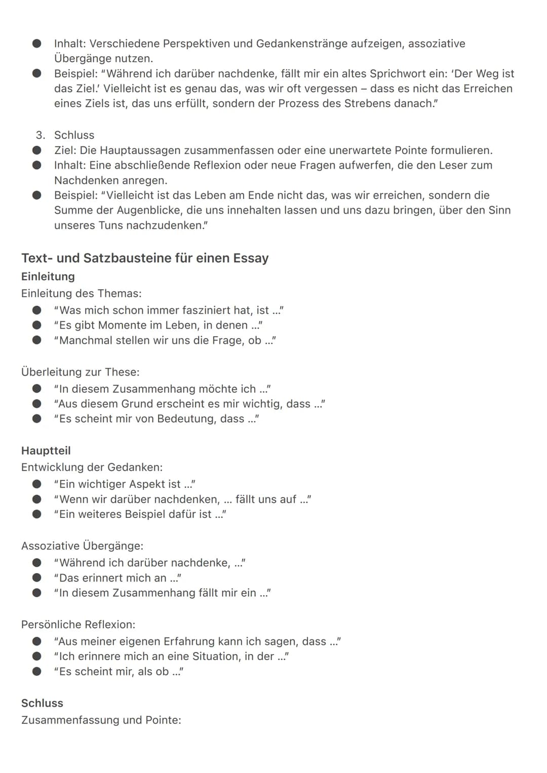 # Essay
Das Dossier "Essay" beschreibt die zentralen Eigenschaften und den Aufbau eines Essays. Ein
Essay ist ein literarischer Versuch, de