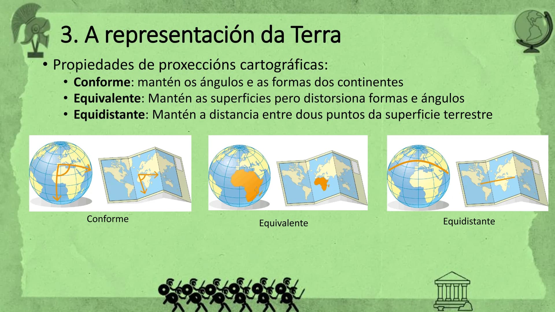 # Tema 0 – As bases da Xeografía
1ºESO # 1. Cartografía
• A Xeografía é a ciencia que analiza e
explica como é a terra e como son as
relac