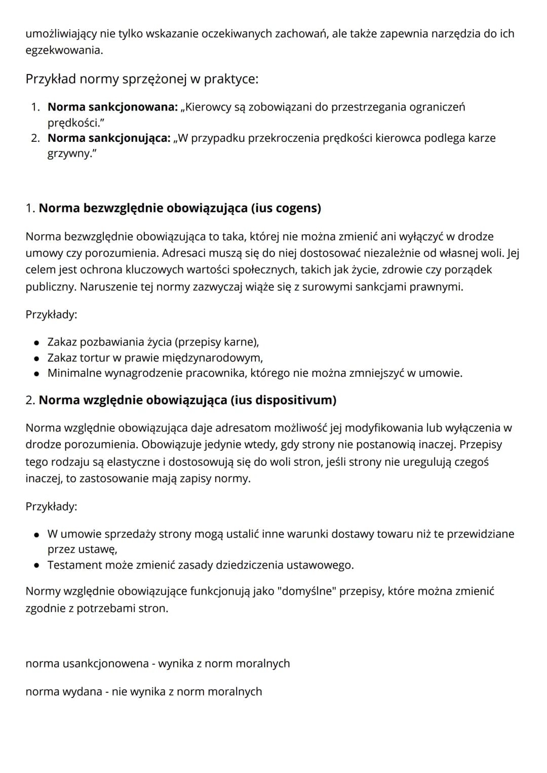 # NORMA PRAWNA - to reguła postępowania wyrażona przez przepisy prawne, która
reguluje zachowanie jednostek w społeczeństwie. Stanowi podsta