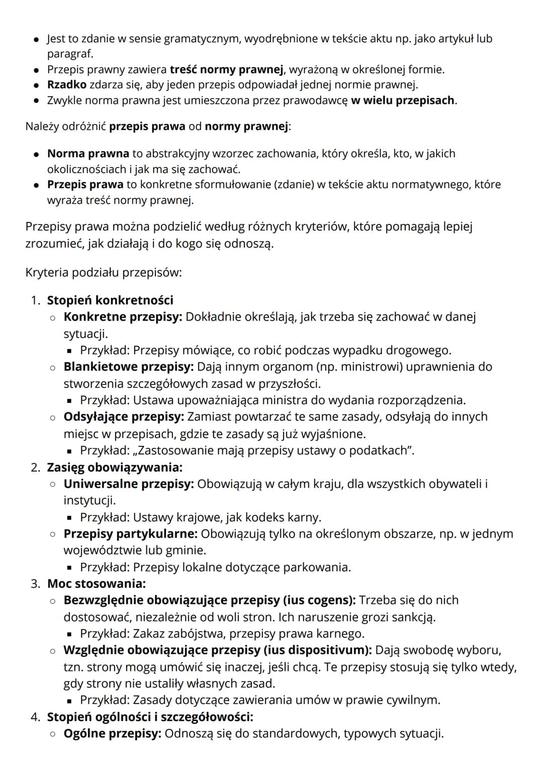 # NORMA PRAWNA - to reguła postępowania wyrażona przez przepisy prawne, która
reguluje zachowanie jednostek w społeczeństwie. Stanowi podsta