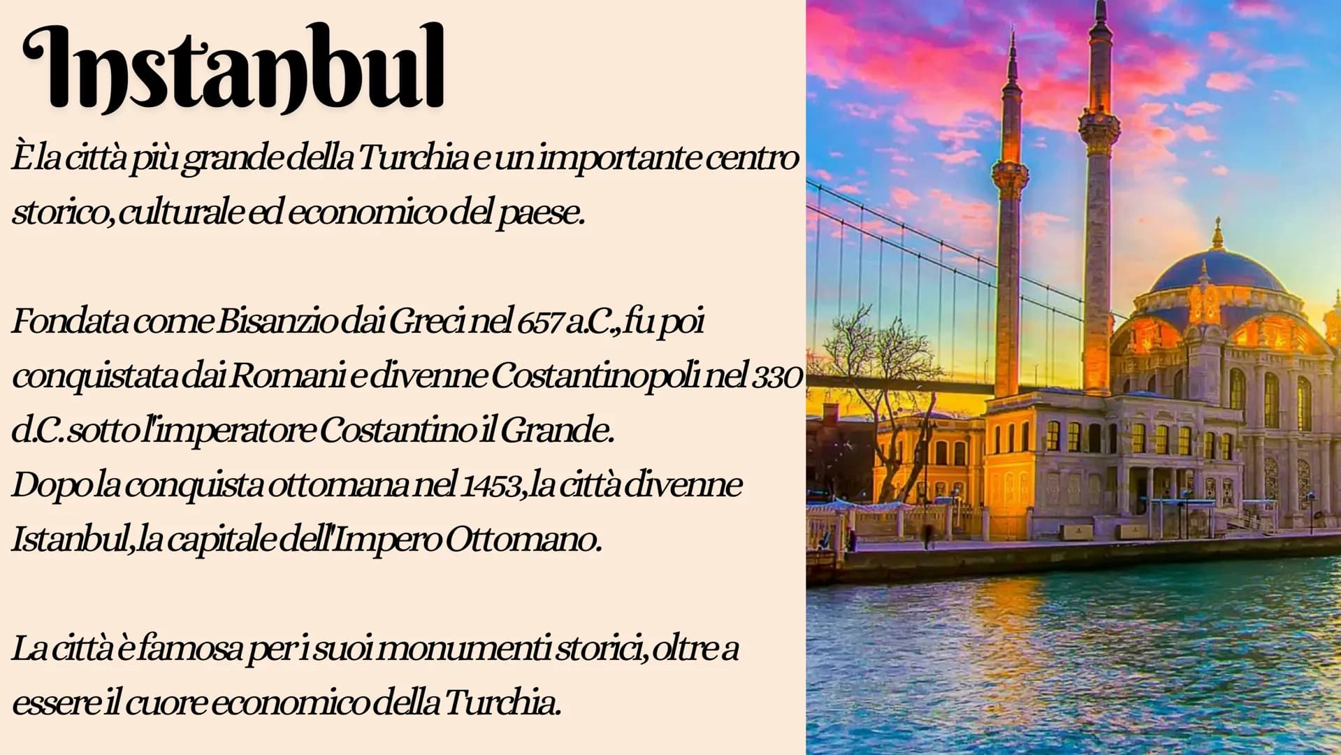 Alla scoperta della
# Turchia # Introduzione
La Turchia è un paese situato tra l'Europa e l'Asia,
con una posizione strategica che unisce d