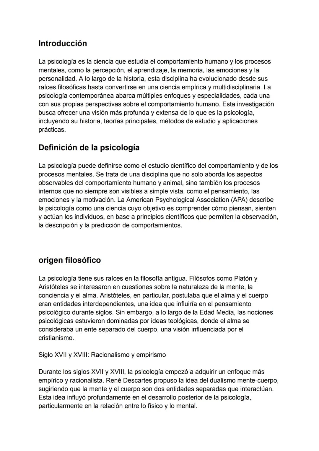 # Introducción
La psicología es la ciencia que estudia el comportamiento humano y los procesos
mentales, como la percepción, el aprendizaje