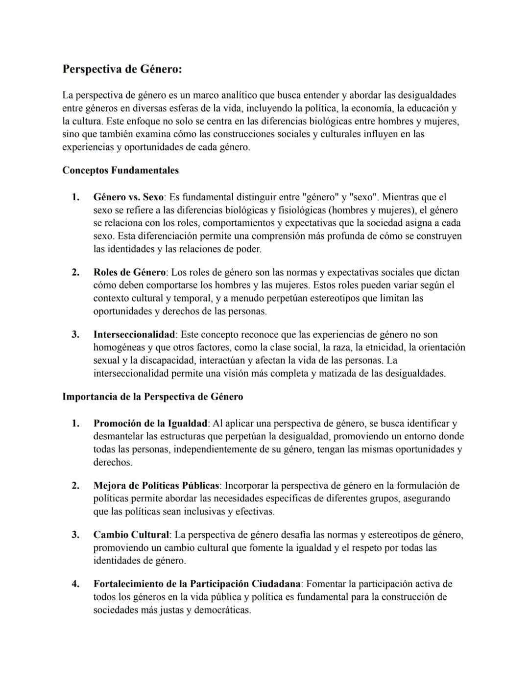 # Perspectiva de Género:
La perspectiva de género es un marco analítico que busca entender y abordar las desigualdades
entre géneros en div
