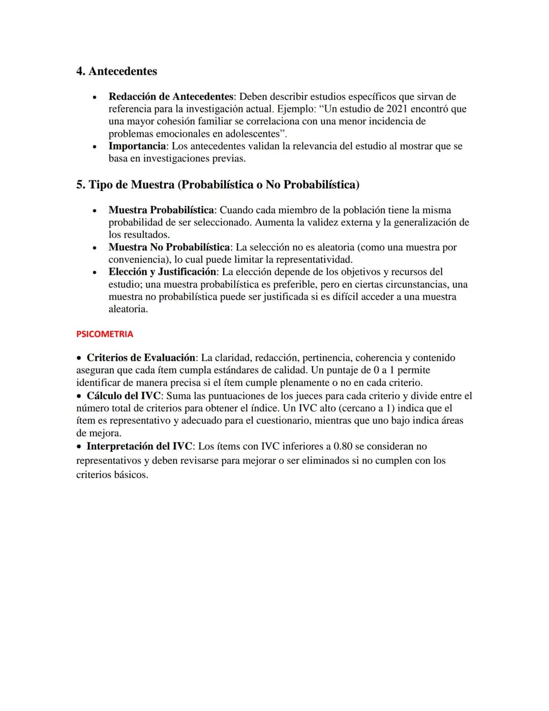 # ESTUDIO PARA PSICOMETRÍA Y CUANTITIVA
LO QUE SE NECESITA PARA PASAR EL PARCIAL (CUANTITATIVA):
1. Enfoque y Diseño de la Investigación