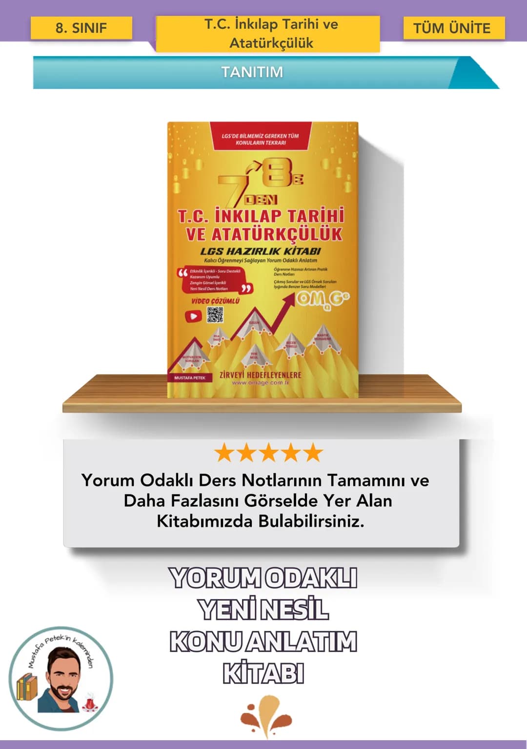 YORUM ODAKLI
DERS NOTLARI
T.C. İnkılap Tarihi ve
Atatürkçülük
KAZANIM UYUMLU
YORUM ODAKLI
ÜNİTE-2
Milli Uyanış: Bağımsızlık
Yolunda At