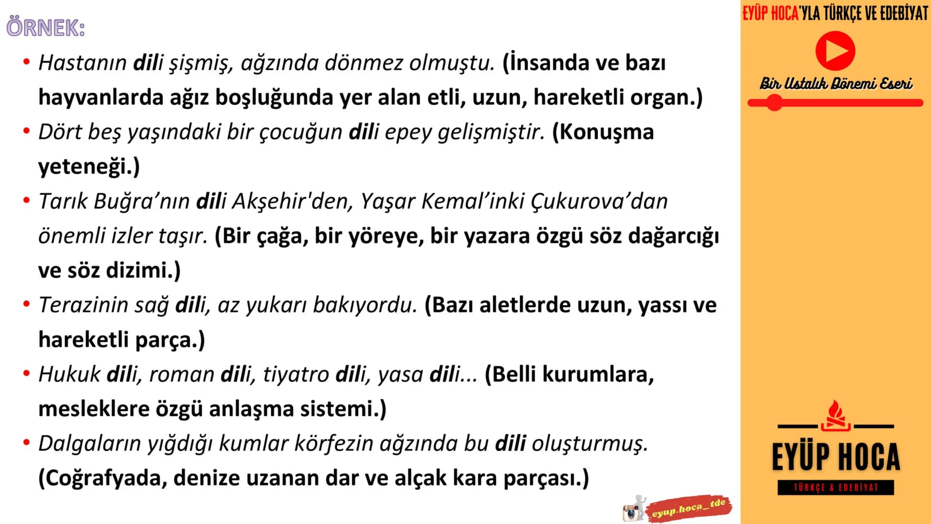 6. SINIF
KONU ANLATIMI
SÖZCÜKTE ANLAM
►EYÜP HOCA'YLA TÜRKÇE VE EDEBİYAT
EYUP.HOCA_TDE
MARK
EYÜP HOCA'YLA TÜRKÇE VE EDEBİYAT
Bir Ustalı