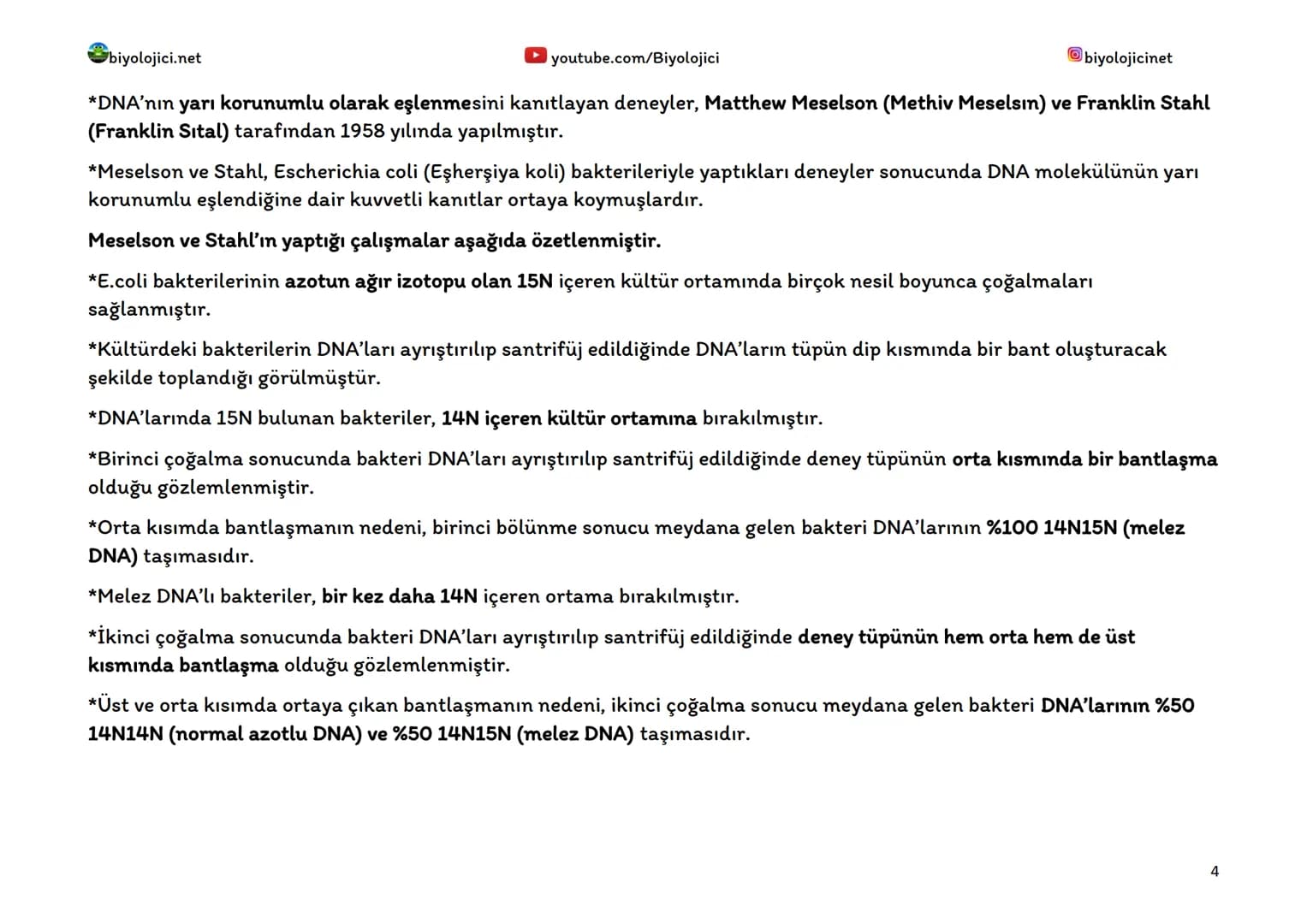 biyolojici.net
youtube.com/Biyolojici
biyolojicinet
HÜCREDEKİ GENETİK MATERYALİN ORGANİZASYONU
*Hücrelerde DNA, kromozom olarak adlandırıl