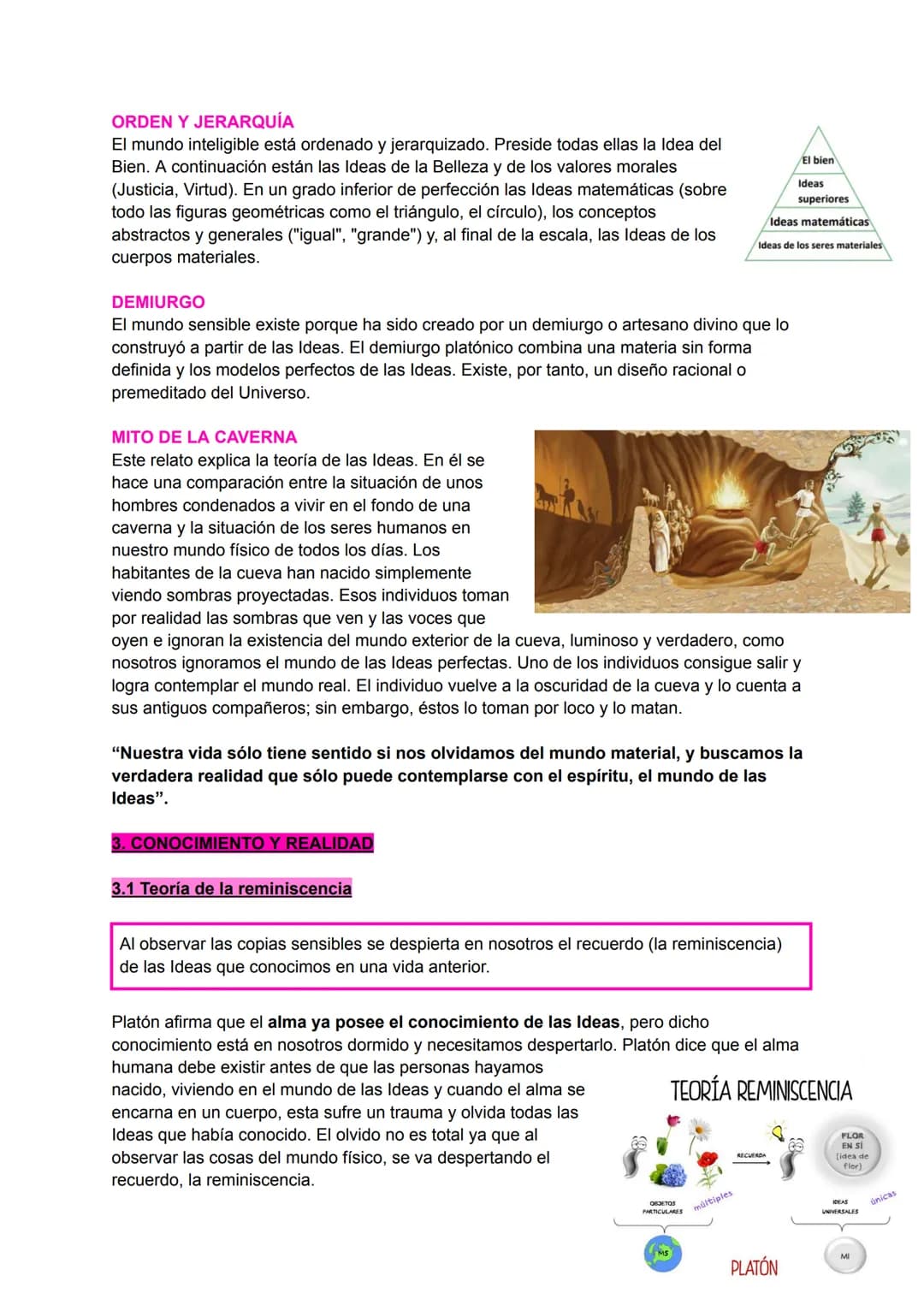# TEMA 1: LA FILOSOFÍA DE PLATÓN
1. BIOGRAFIA
Platón nació en Atenas (427 a.C. 342 a.C.) y fue discípulo de Sócrates. Platón era de
famili