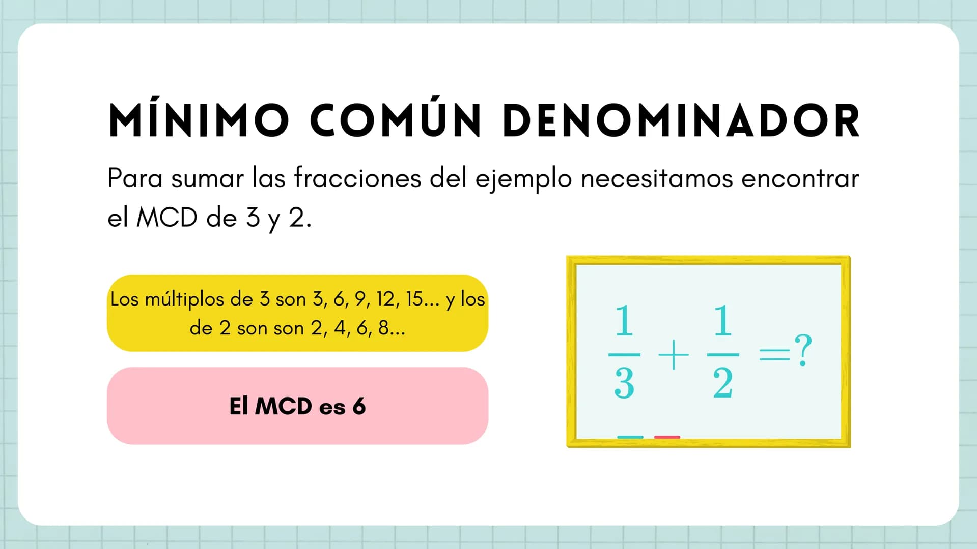 8 7
1 SUMA DE
FRACCIONES 1
3 # SUMA DE FRACCIONES
Sumar fracciones puede parecer
complicado al principio, pero se
puede hacer de manera sen