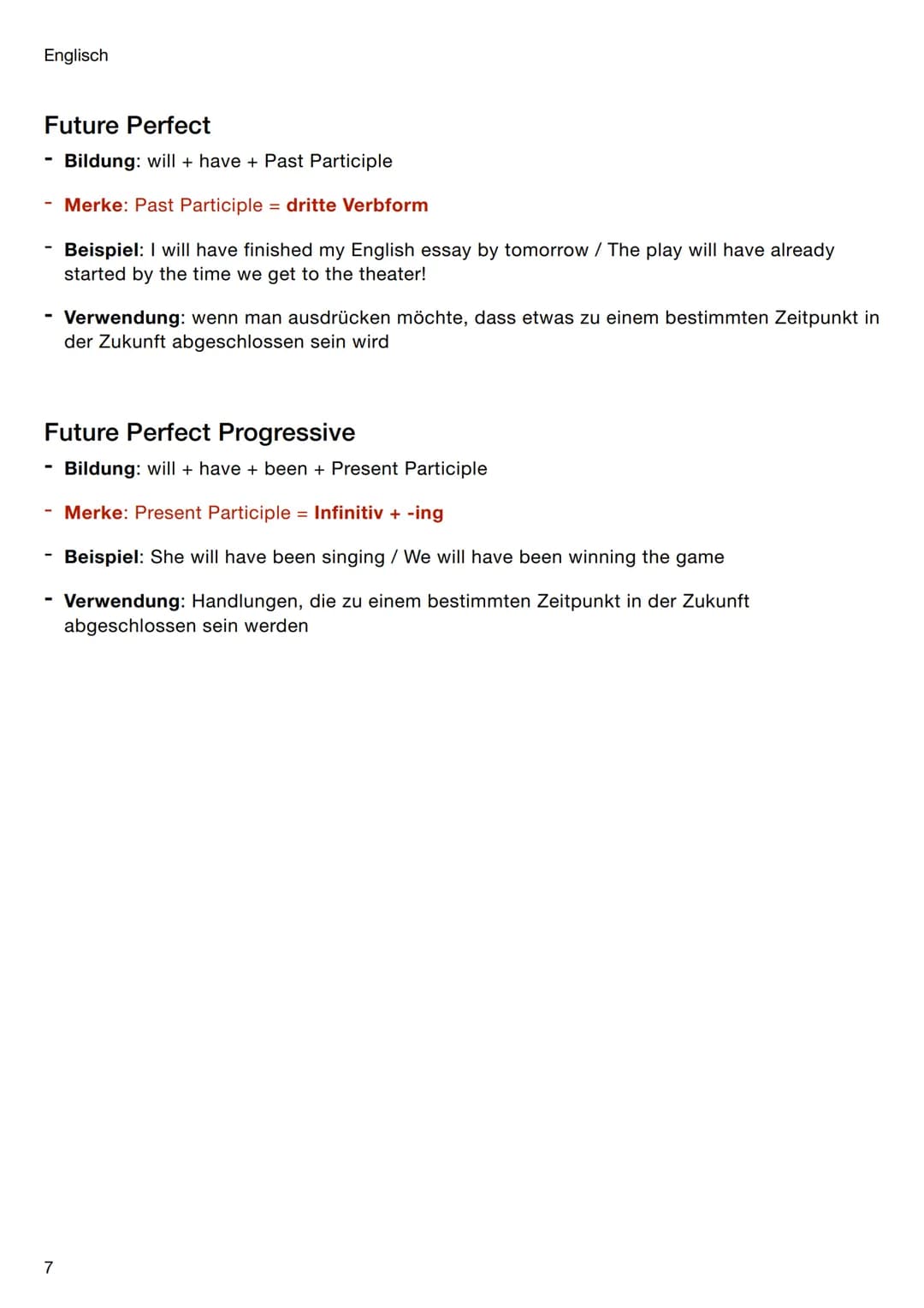 Englisch
Basics
# Zeitformen
**Gegenwart**
- Simple Present
- Present Progressive
- Present Perfect
- Present Perfect Progressive
**Ver
