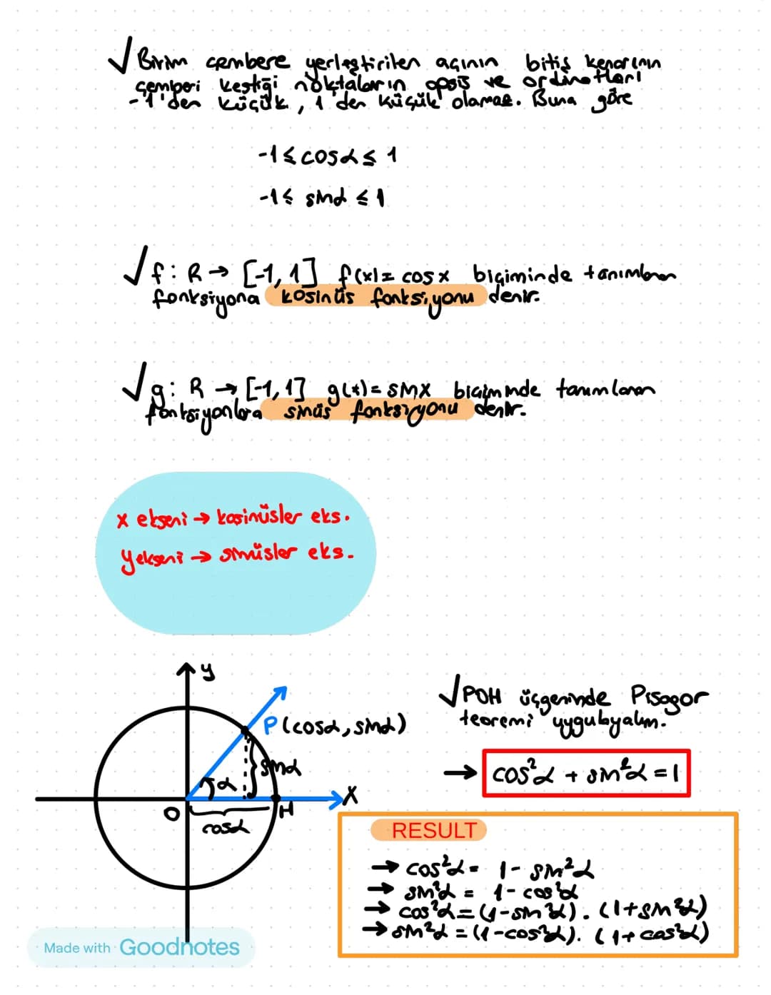 Made with Goodnotes # trigonometri
A
Hipotenüs
Karşı dik kenar
B
α
a
komşu dik kenar
C
$Sind = \frac{Karşı dik kenar uzunluğu}{Hipst