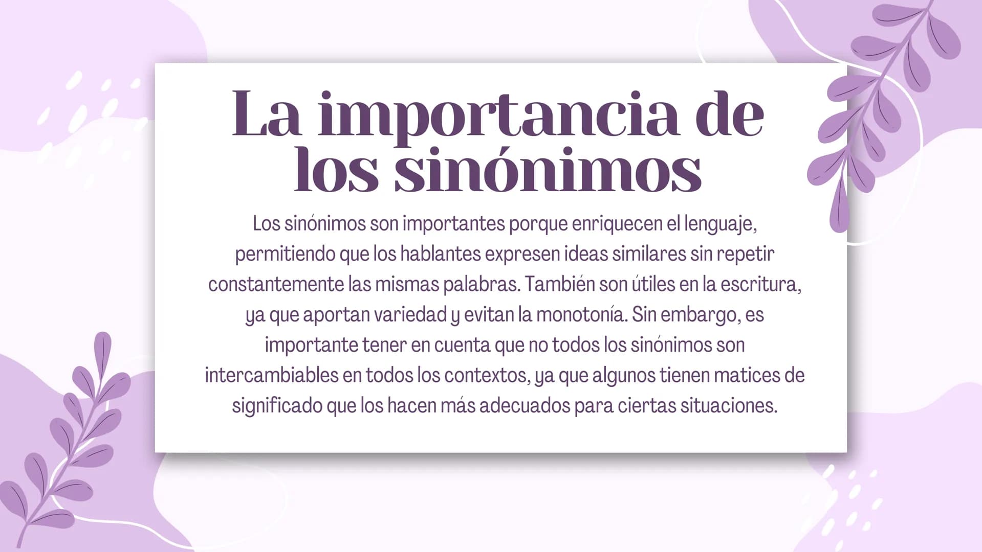 # LA SINONIMIA, ANTONIMIA, PARONIMIA Y HOMONIMIA # Sinónimos
Presentado por Nadia Fernanda Ramírez Chávez ## Tipos de
# Sinónimos
1
SINÓN