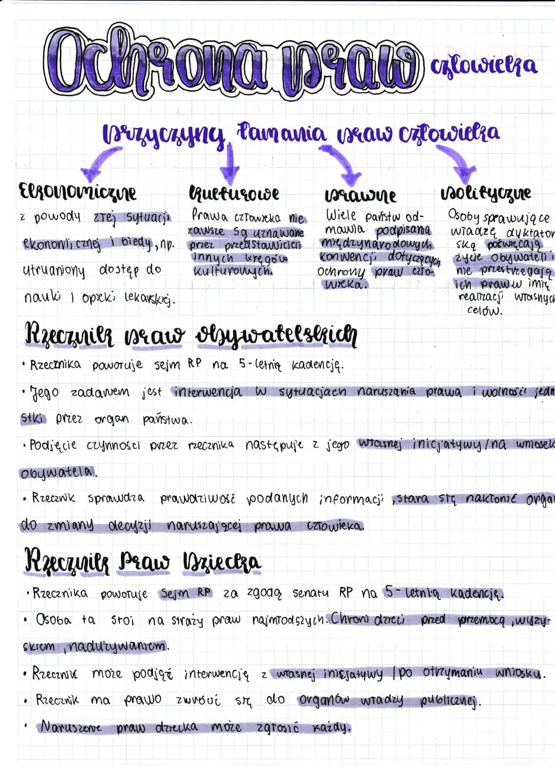 # Ochrona praw estowietra
Przyczyny łamania sraw człowieka
### Elronomiczne
z powody złej sytuacji
ekonomi, cznej i biedy, np.
utruaniony