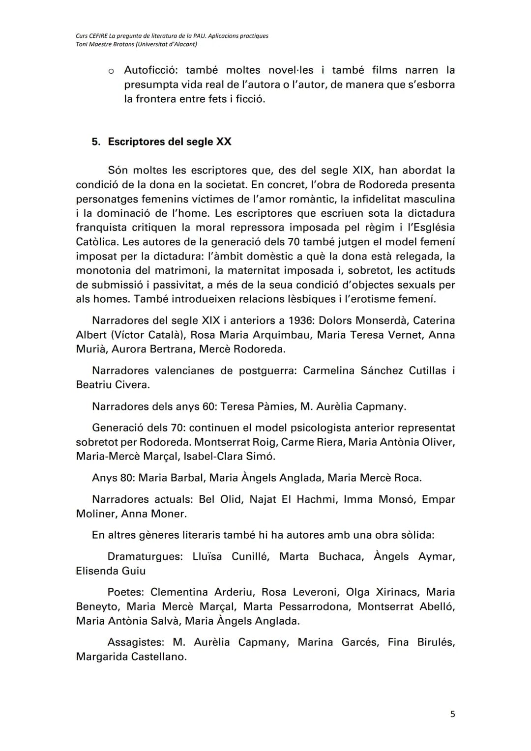 Curs CEFIRE La pregunta de literatura de la PAU. Aplicacions practiques
Toni Maestre Brotons (Universitat d'Alacant)
# Mercè Rodoreda, La p