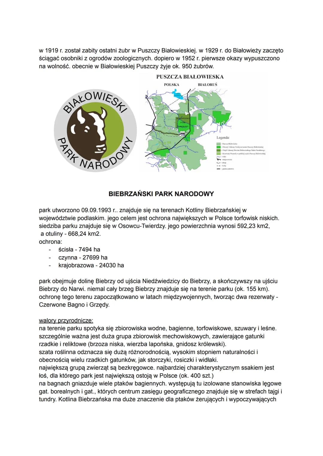 park narodowy to obszar odznaczający się szczególnymi wartościami przyrodniczymi,
kulturowymi, naukowymi, społecznymi i edukacyjnymi, o powi