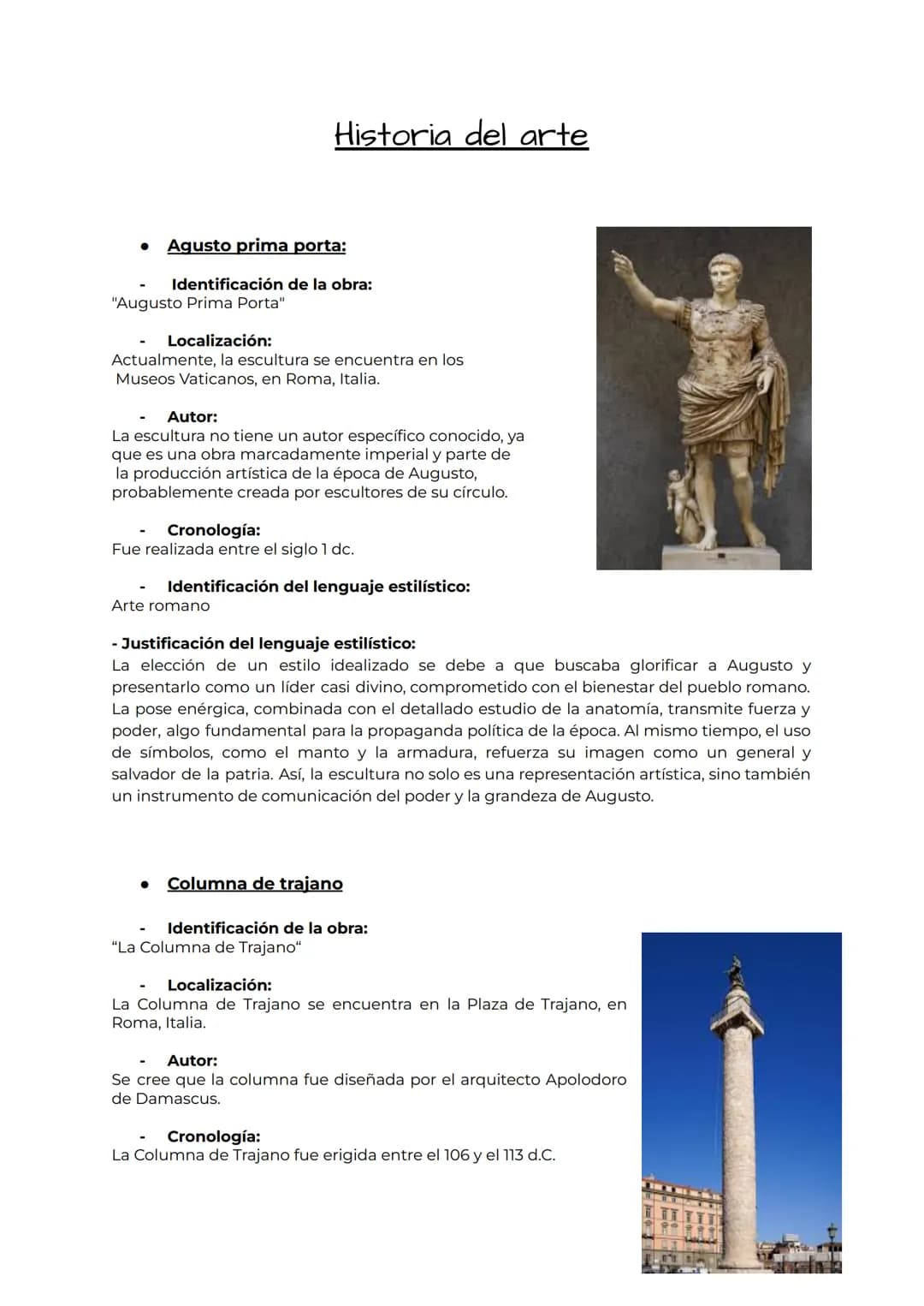 # Historia del arte
- Agusto prima porta:
- Identificación de la obra:
"Augusto Prima Porta"
- Localización:
Actualmente, la escult
