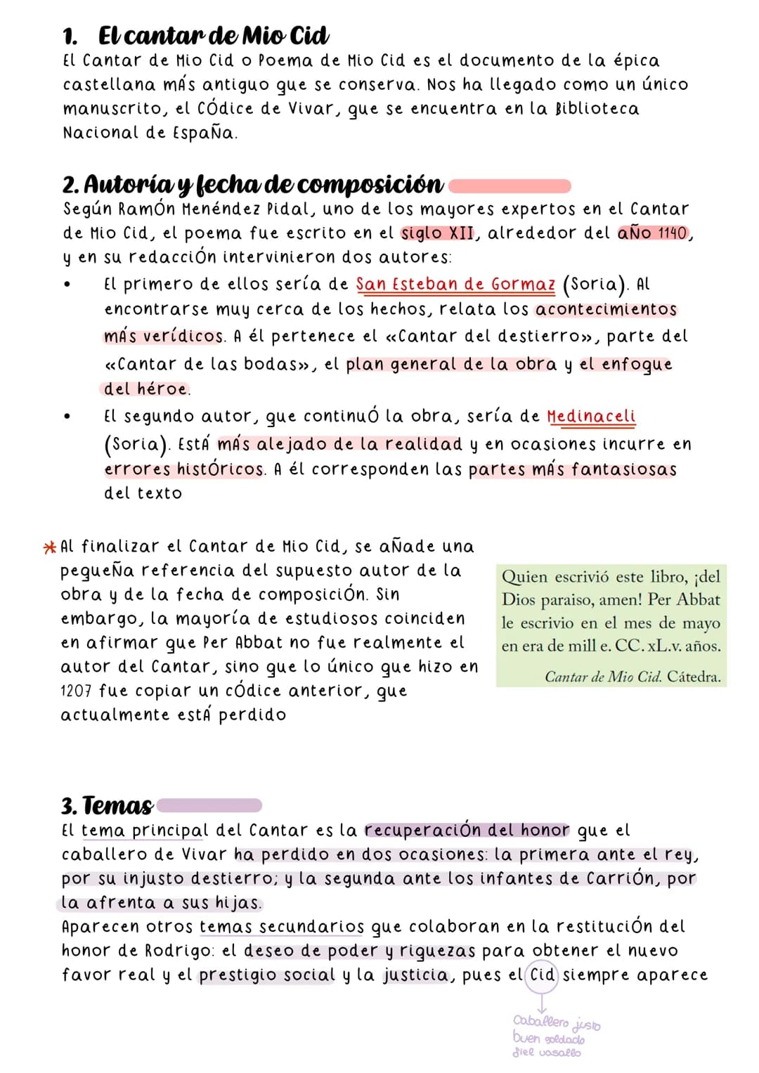 # El cantar
## de Mio Cid
la épica castellana # ÍNDICE
1. El cantar de Mio Cid
2. Autoría y fecha de composición
3. Temas
4. Estructu