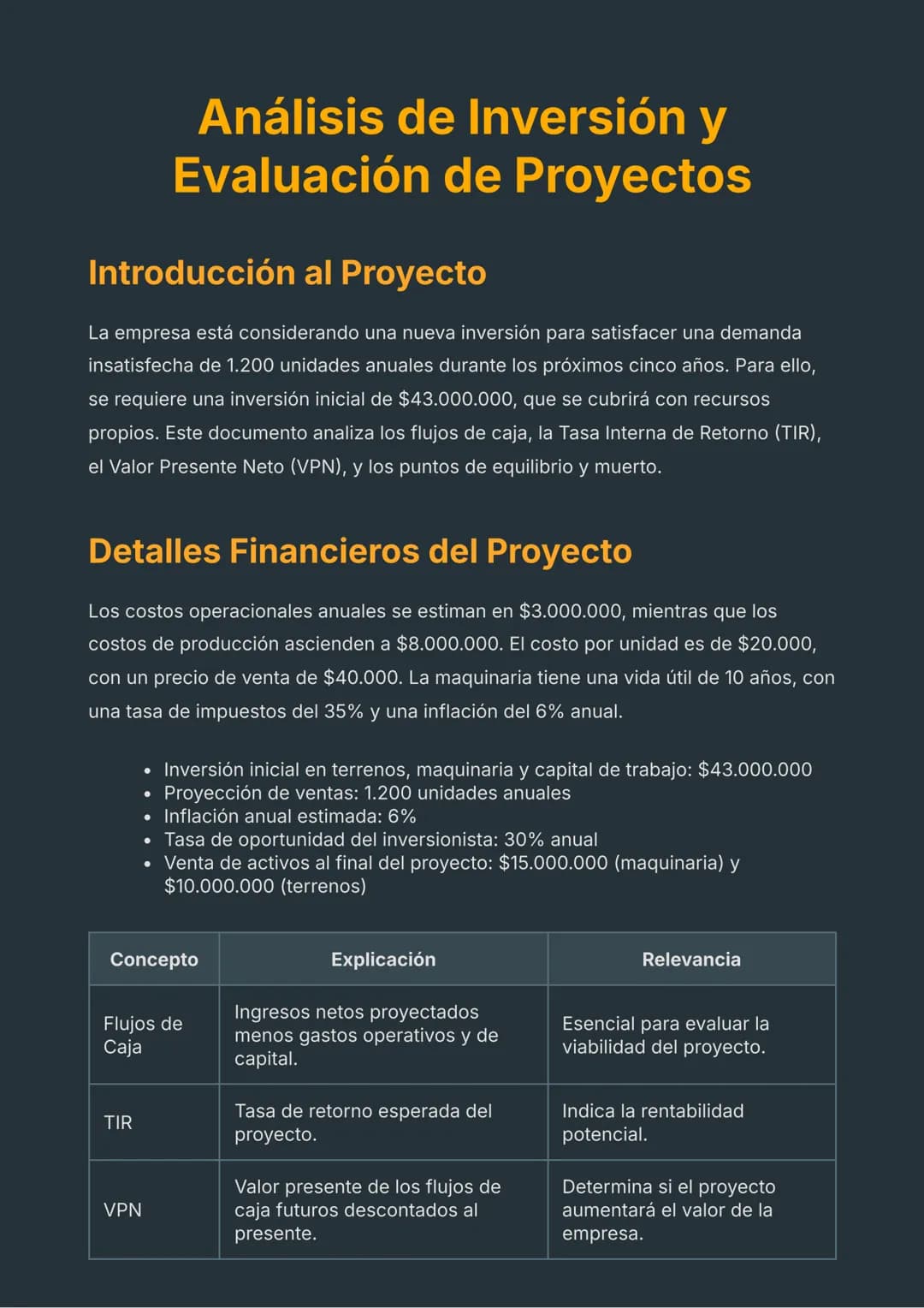 # Análisis de Inversión y
Evaluación de Proyectos
## Introducción al Proyecto
La empresa está considerando una nueva inversión para satisf
