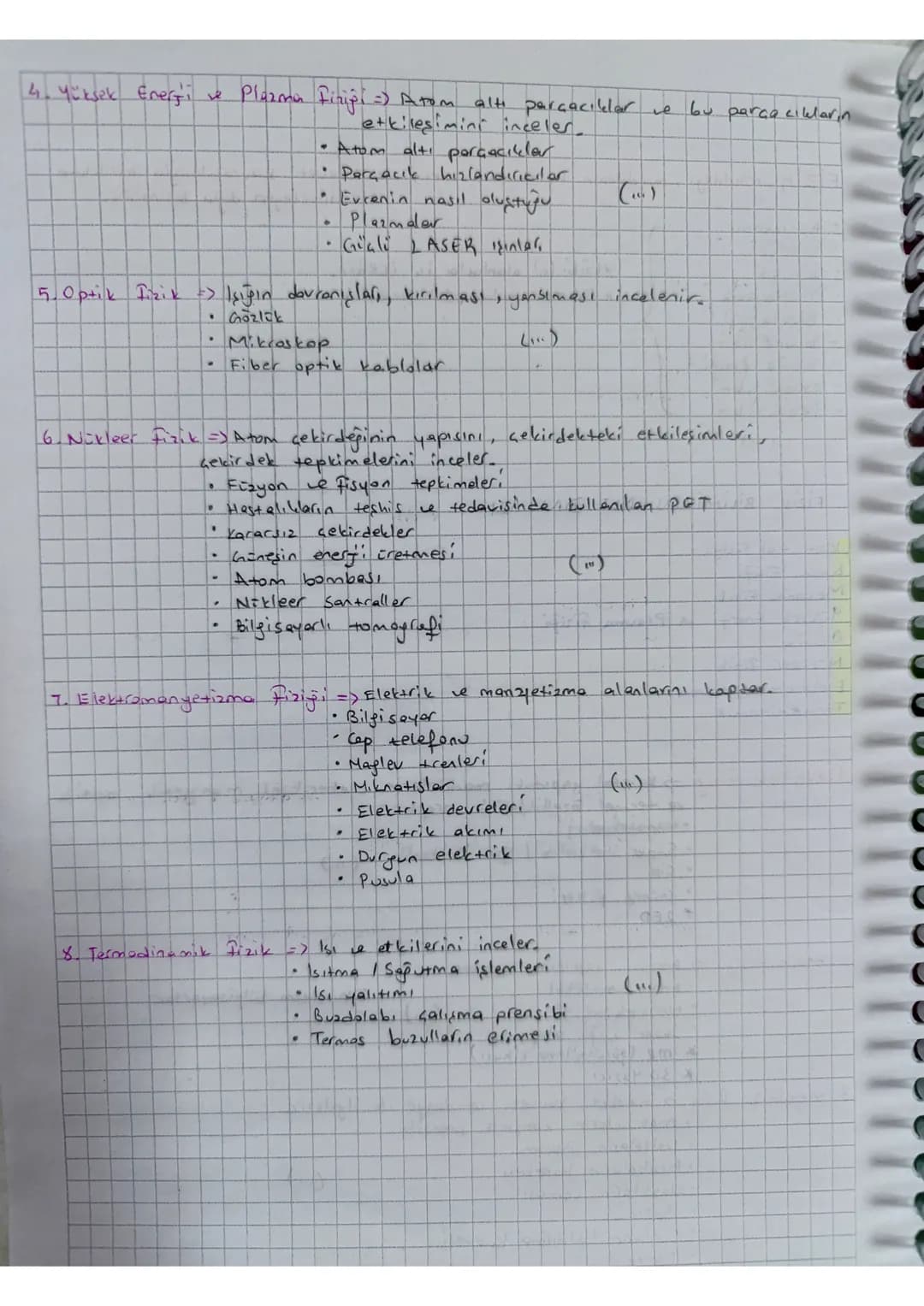 Fizik: maddeyi, maddenin hareketini enerji ve kurvet kavramlarıyla birlikte
inceleyen doğa bilimidir.
Astronami
Felsefe
Kimya
matematik
Biy
