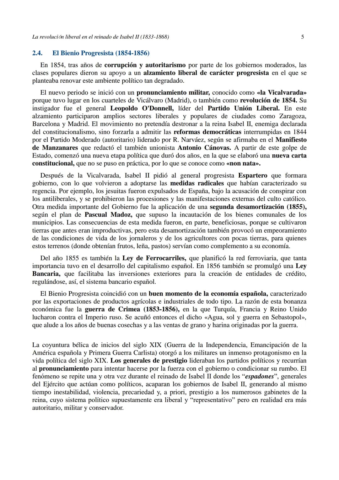 La revolución liberal en el reinado de Isabel II (1833-1868)
1
UNIDAD 9. LA REVOLUCIÓN LIBERAL EN EL REINADO
DE ISABEL II (1833-1868)
1. L