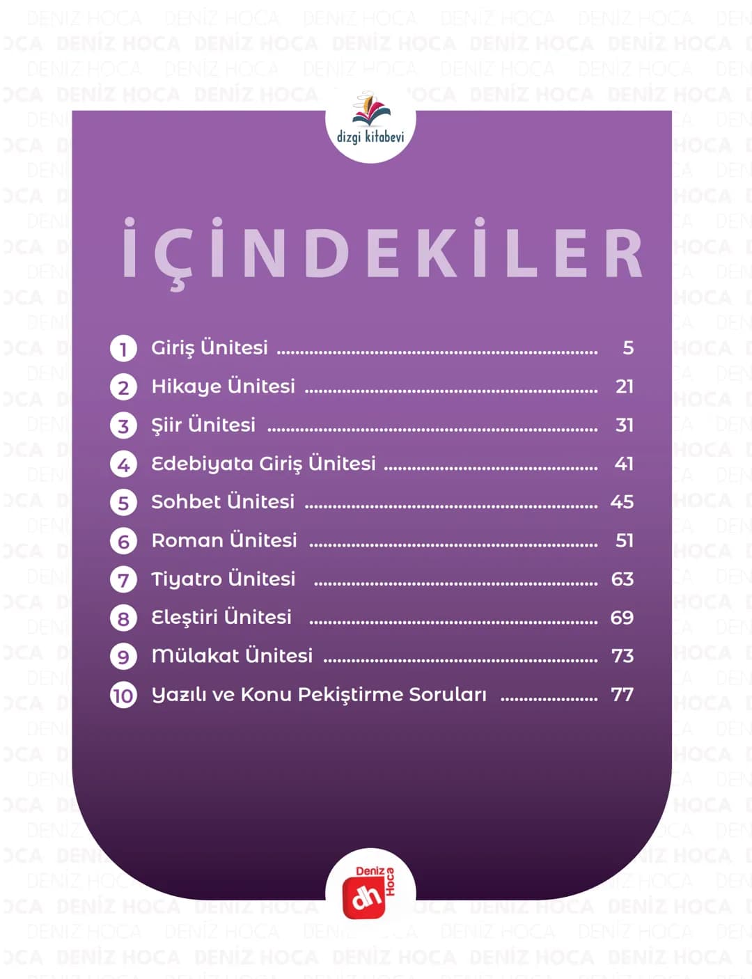 # 11. SINIF
TÜRK DİLİ VE EDEBİYATI
DERS NOTLARI
Yazar
Deniz Hoca
Matbaa
Repro Bir Matbaacılık Kağıt
Reklam Tasarım Ticaret Ltd. Şti.
Serti