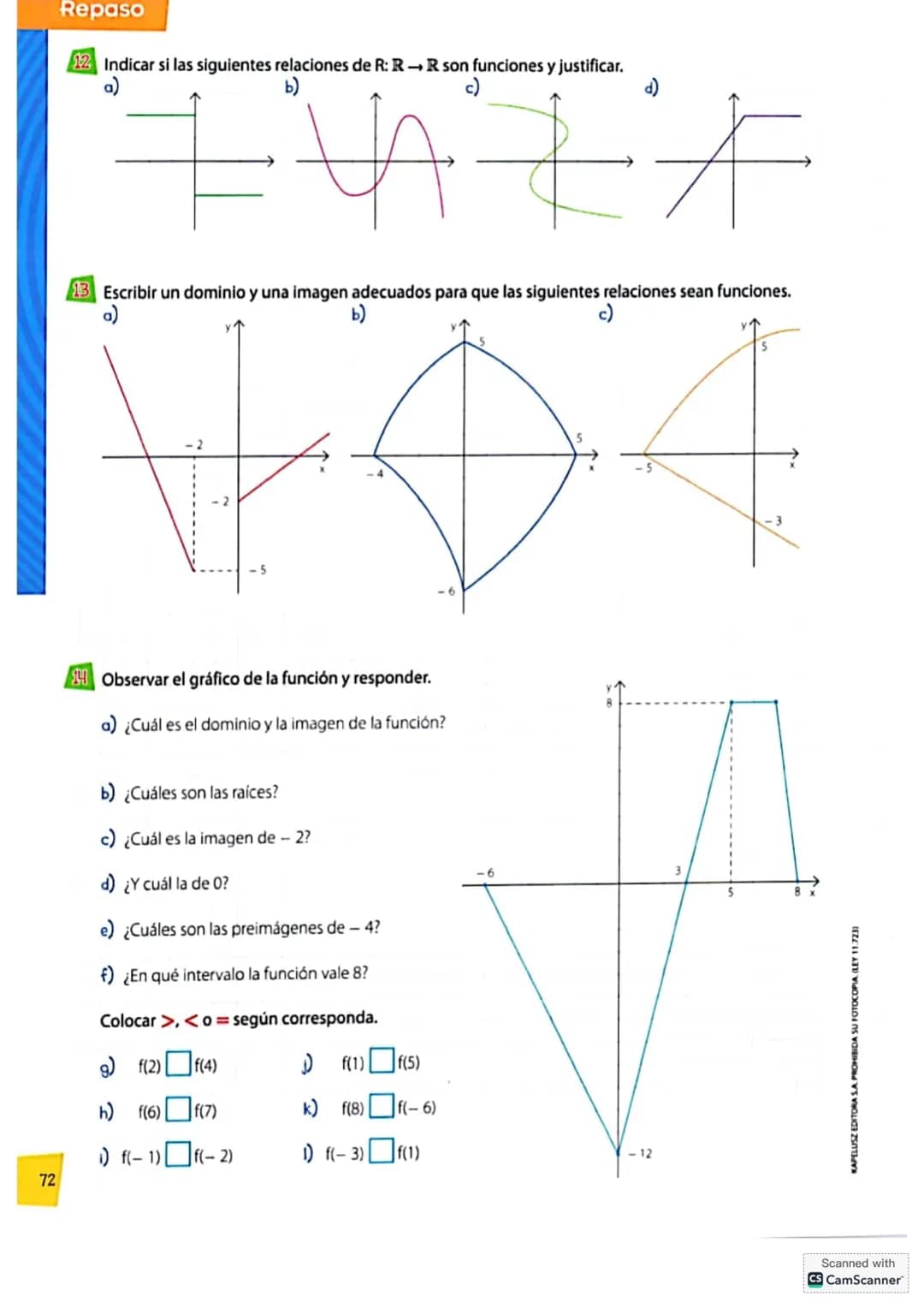 # Concepto de función
Teoría
Una relación entre dos conjuntos numéricos A y B es un conjunto de pares ordenados (x; y), con la
condición d