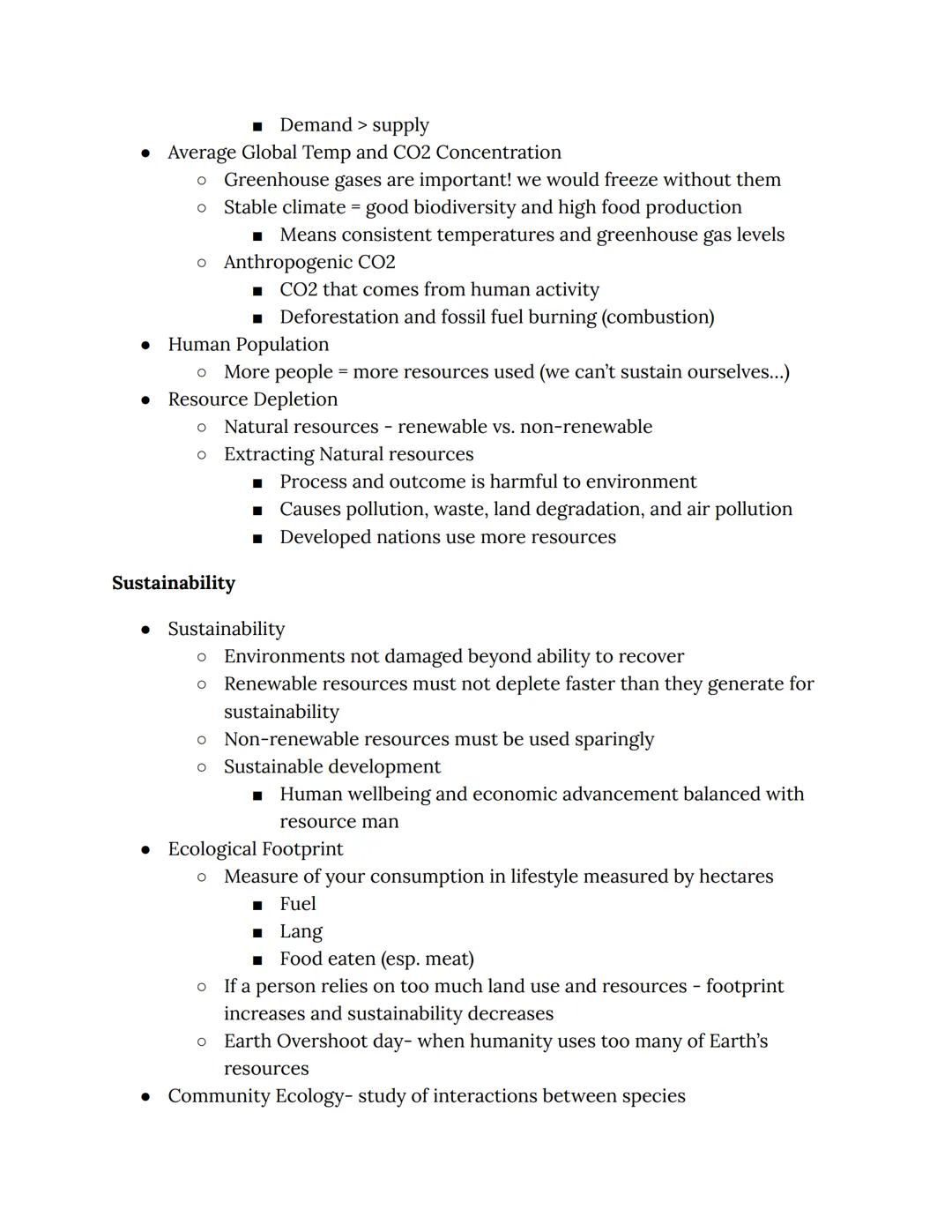 # Unit 1
Humans alter systems: Good and Bad
• We change the land, water, soil, and air chemistry w/ huge populations
• Ecosystem services:
