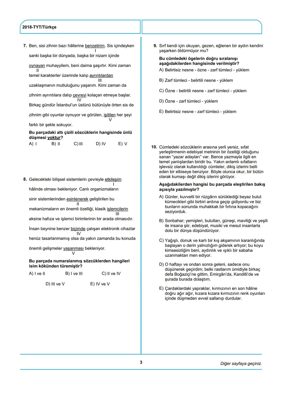 # ÖSYM
T.C. Ölçme, Seçme ve Yerleştirme Merkezi
YÜKSEKÖĞRETİM KURUMLARI SINAVI
TEMEL YETERLİLİK TESTİ (TYT)
30 HAZİRAN 2018 CUMARTESİ
Bu