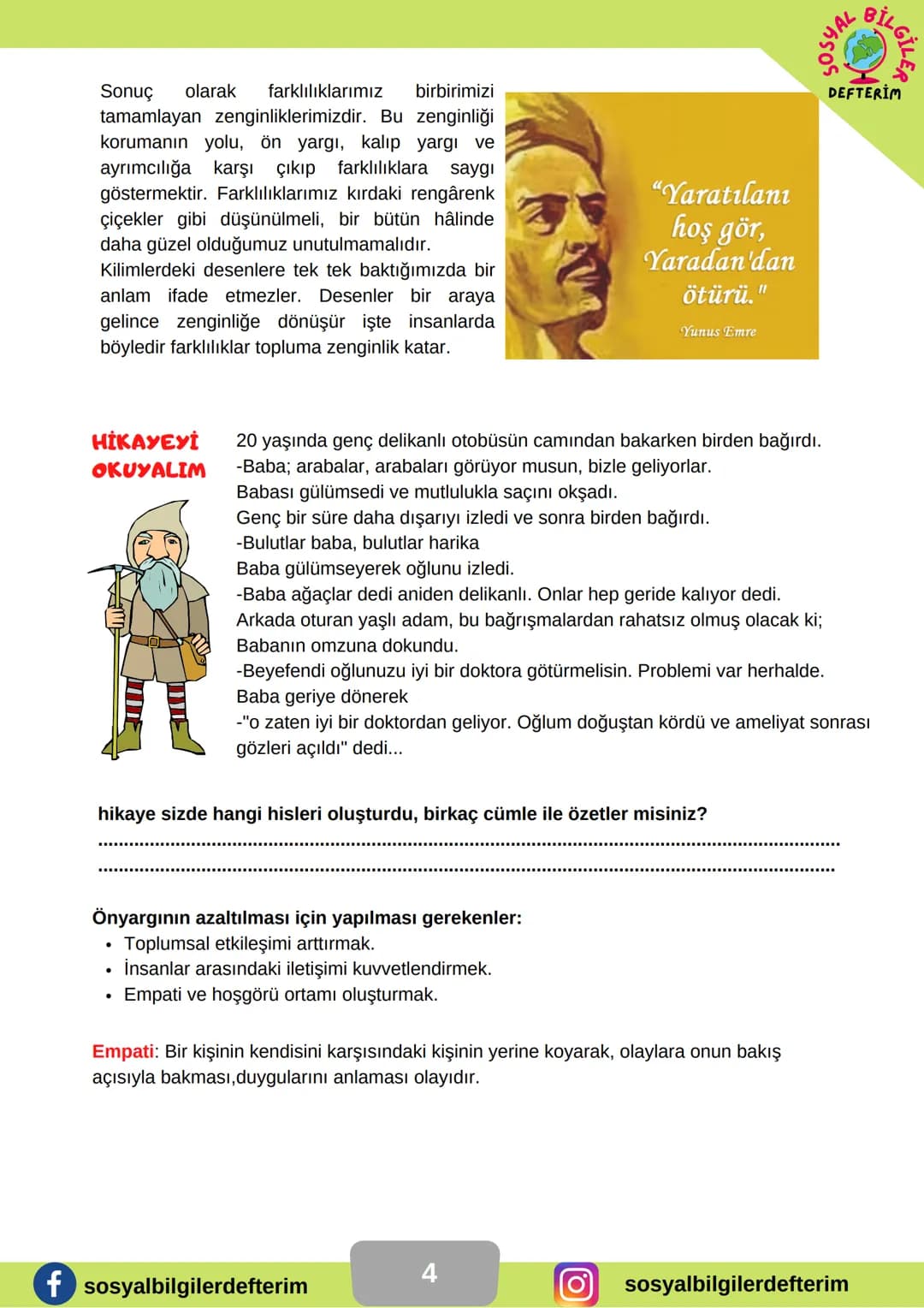 # 6.SINIF 1.ÜNİTE
SOSYAL BİLGİLER
DERS NOTU
SOSYAL BİLGİLER
DEFTERİM
BİLGİ ŞENTÜRK # DEĞİŞEN ROLLERİM
Bir iş grup ya da kurumda bir kim