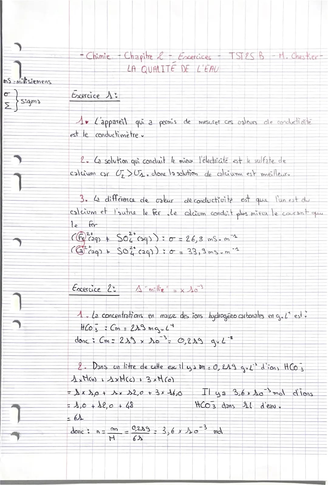 # Tale ST2S-Chimie - Chapitre 2 - Cours élèves
LA QUALITE DE L'EAU
1. Solubilité et conductivité
1. Solubilité
Nat
La molécule d'eau H₂