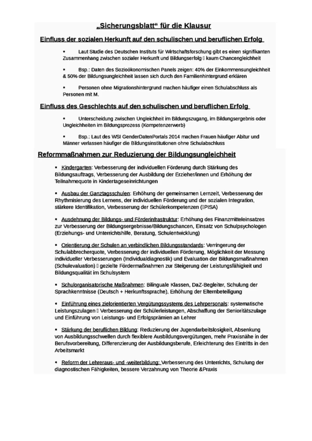 # SOWI KLAUSUR 3
Soziale Ungleichheit
Definition (2010)
* Menschen leben und arbeiten meist in beständigen Beziehungen
* Enstehen von