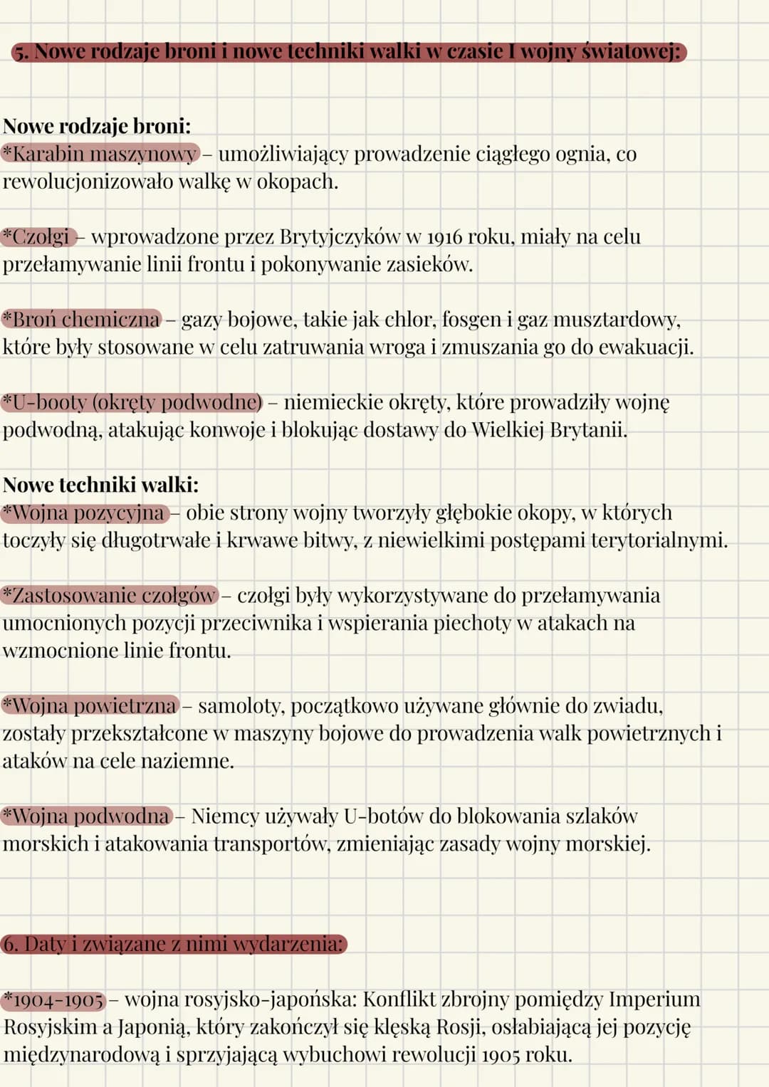 # I WOJNA ŚWIATOWA
1. Państwa, które stworzyły trójprzymierze i trójporozumienie:
a) Trójprzymierze zostało utworzone w 1882 roku i obejmo