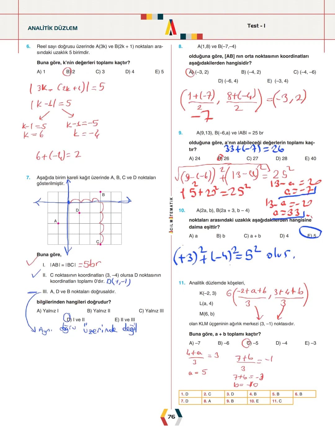 - ÜNİTE 2 -
# ANALİTİK GEOMETRİ
* Analitik Düzlem
* İki Nokta Arasındaki Uzaklık
* Bir Doğru Parçasını içten ve Dıştan Bölme
* Doğ